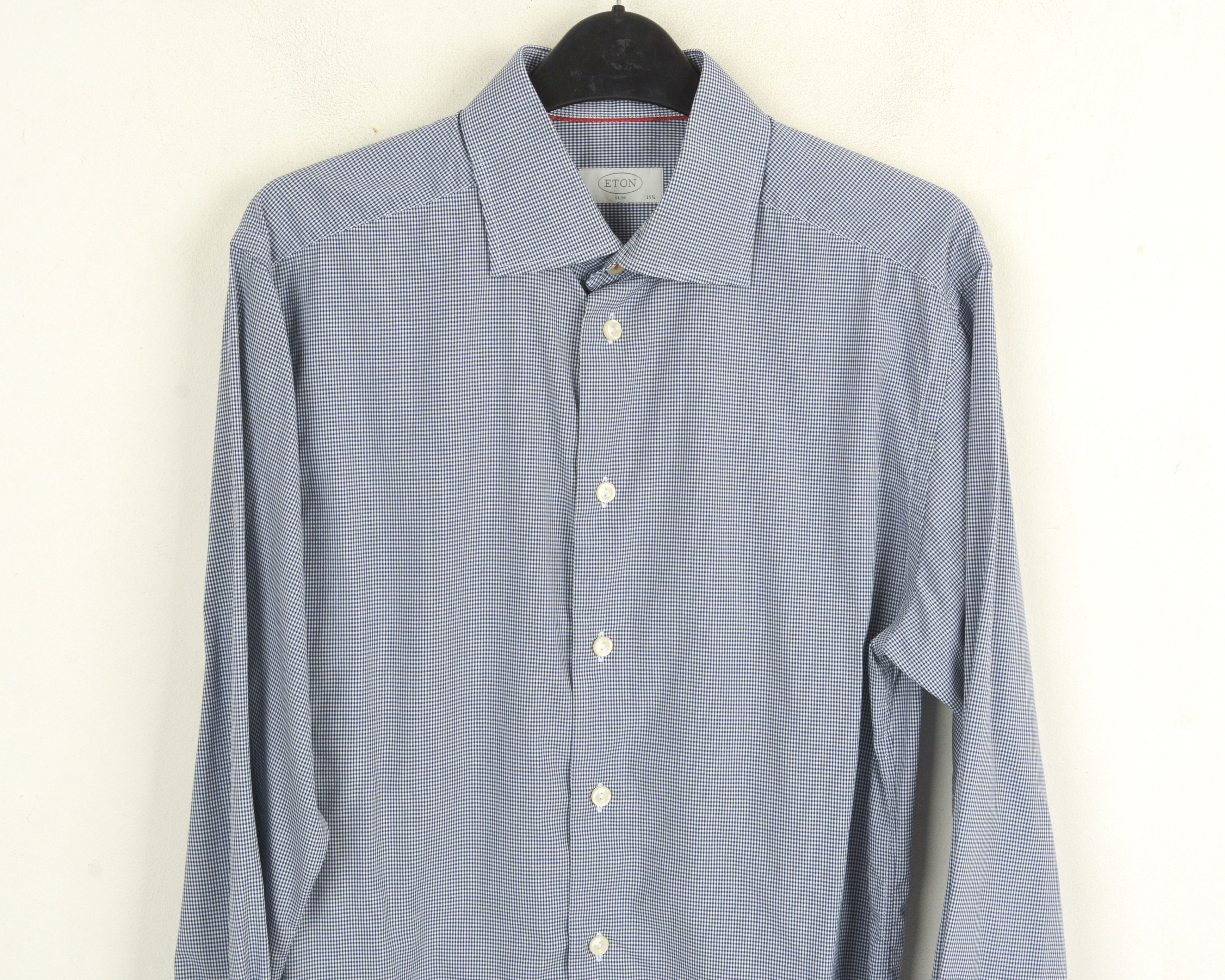 Eton Men Check Casual Slim Fit 40 Shirt Cotton 15 3/4 Formal M Size US M / EU 48-50 / 2 - 2 Thumbnail