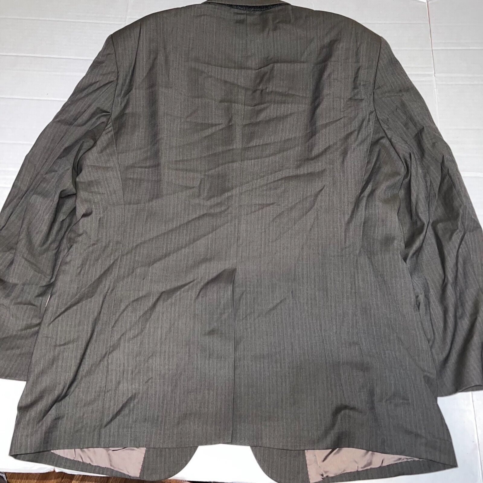 Oscar De La Renta Men’s Oscar De La Renta Grey Striped Blazer 46R W41 Wool 2B Size 46R - 4 Thumbnail