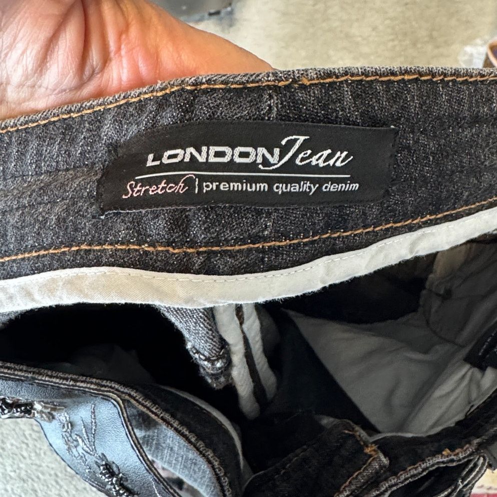 Other True Y2K London jeans beaded suede accents leather belt sz 6 Size 29" - 9 Thumbnail