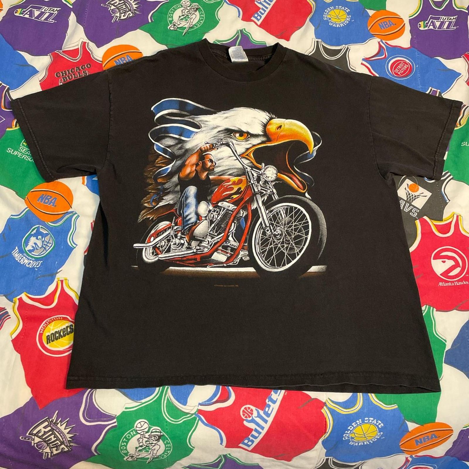 Harley Davidson × Vintage Y2K 2006 Eagle Motorcycle Biker Nature Wilderness Tee Size US XL / EU 56 / 4 - 1 Thumbnail