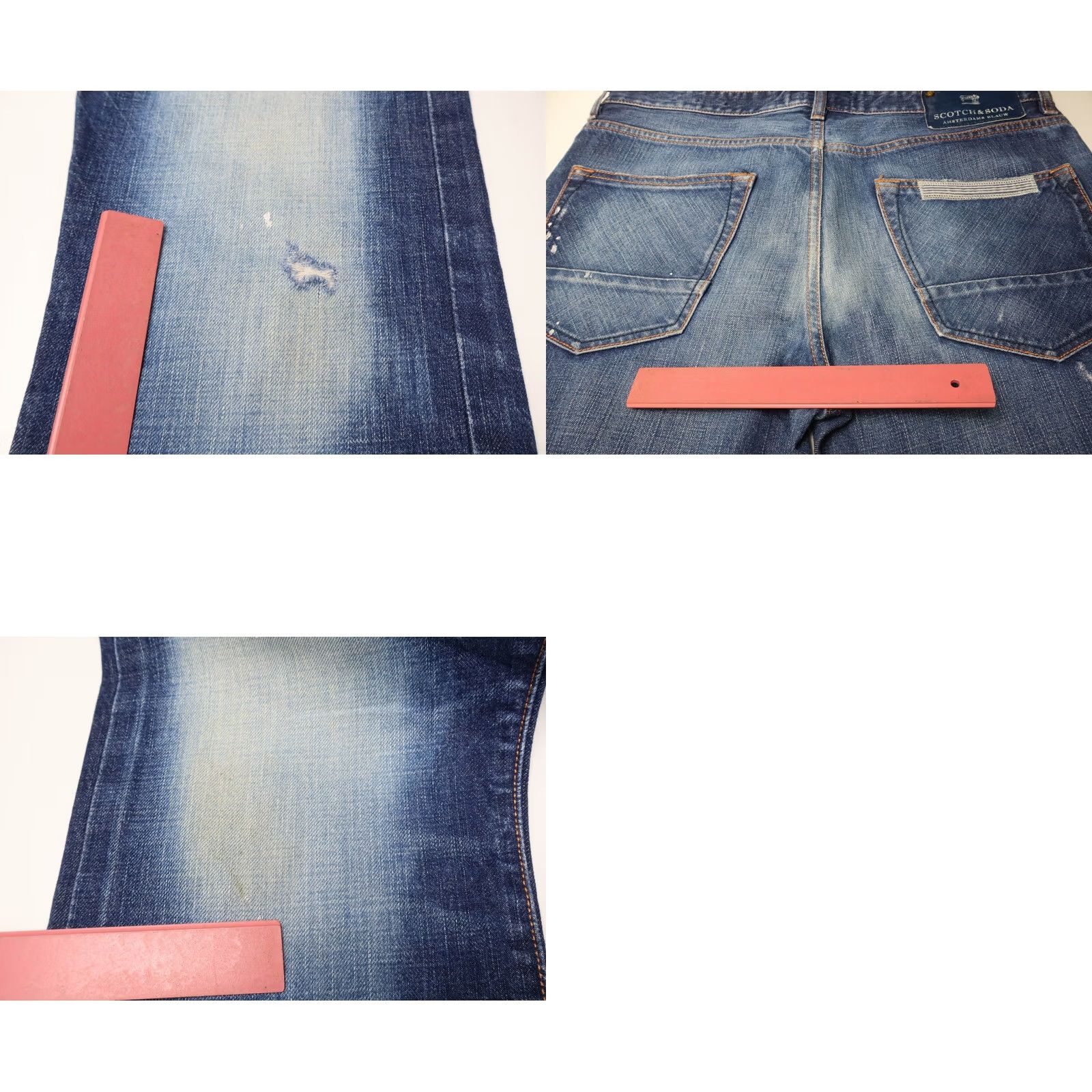 Scotch & Soda SCOTCH & SODA Snatch Jeans Men's W33/L32 Distressed Whiskers Blue Jeans Straight Mens Size US 33 - 9 Thumbnail