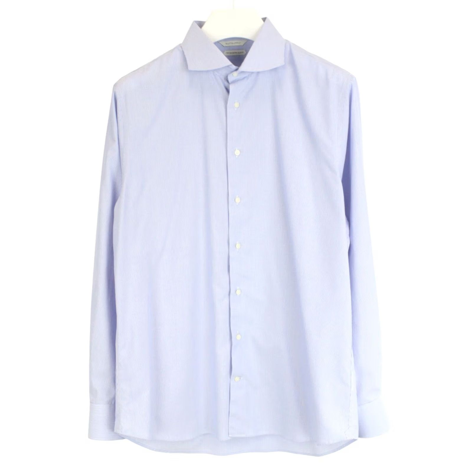 Suitsupply Suitsupply Try On Extra Slim Fit Formal Shirt Men's 43 / 17 Cutaway Collar Blue Pinstripe Dress Shirt Button-Up Button Cuffs Long Sleeve Size 46R - 2 Thumbnail