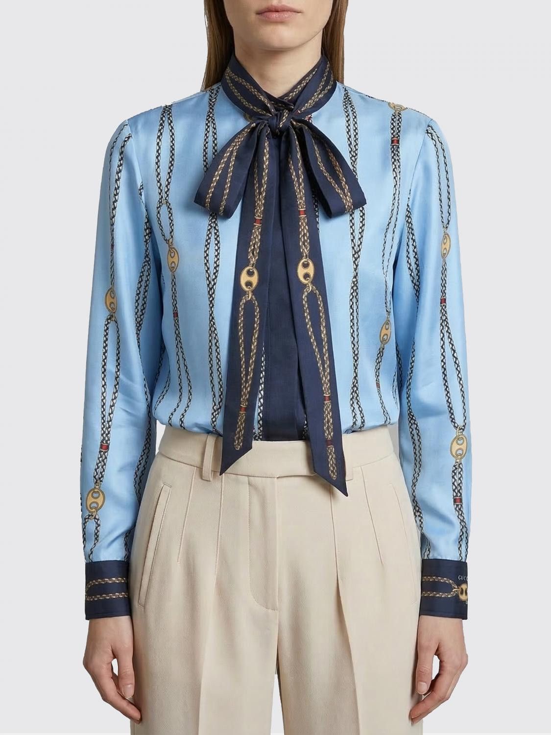 Gucci Gucci Shirt Woman Gnawed Blue Size M / US 6-8 / IT 42-44 - 1 Thumbnail