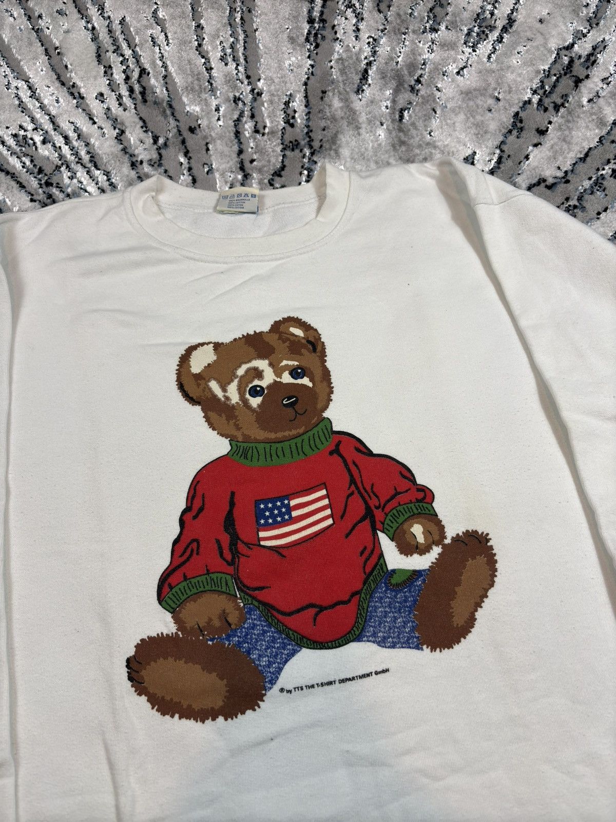 Japanese Brand Vintage Teddy Bear USA American Flag Old Money Oversize Size US XL / EU 56 / 4 - 2 Thumbnail
