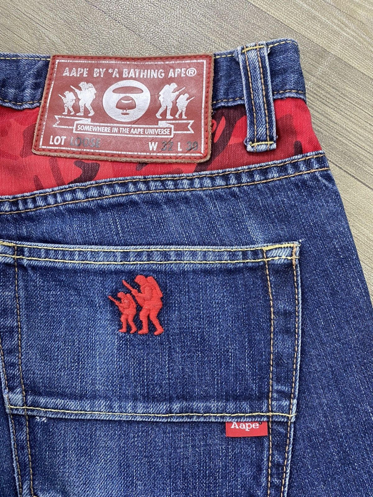 Aape Vintage Aape By A Bathing Ape Bape Embroidery Selvedge Denim Size US 32 / EU 48 - 5 Thumbnail