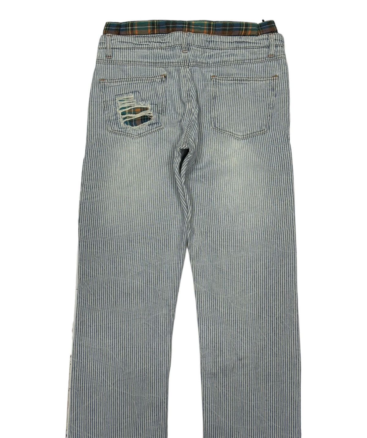 Japanese Brand DOUBLE WAIST STRIPE PUNK DENIM JEANS Size US 30 / EU 46 - 4 Thumbnail