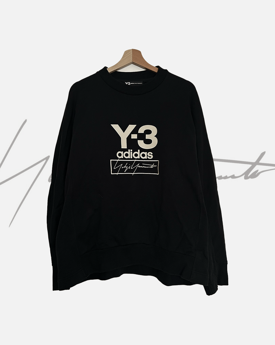 Y-3 Y-3 Black Stacked Logo Sweatshirt Size US L / EU 52-54 / 3 - 1 Thumbnail