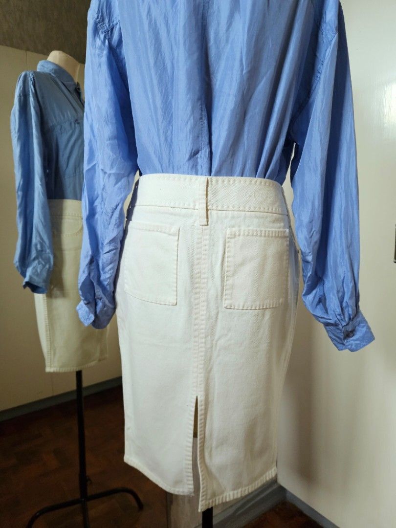 Gucci Gucci 2002 Tom Ford Era White Denim Skirt Size 27" / US 4 / IT 40 - 3 Thumbnail