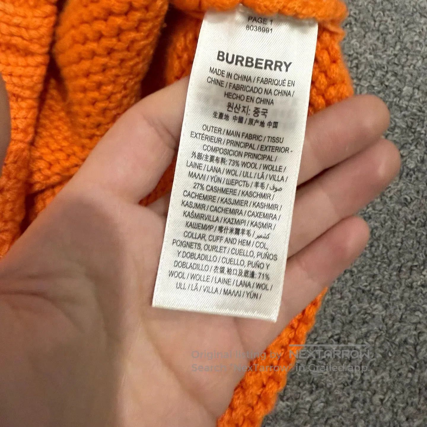 Burberry Burberry Orange Crewneck Pullover Sweater. Size US L / EU 52-54 / 3 - 5 Thumbnail