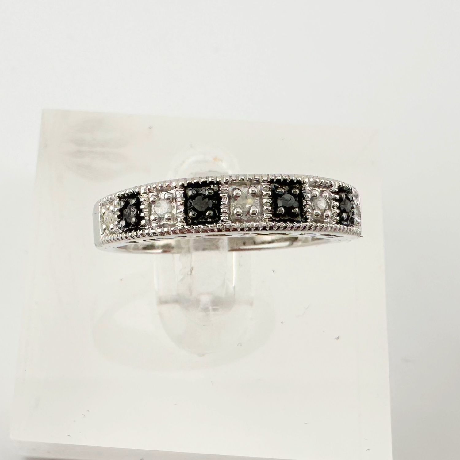 Other Natural Black and White Diamond Band Ring - size 7.25 Size ONE SIZE - 10 Thumbnail