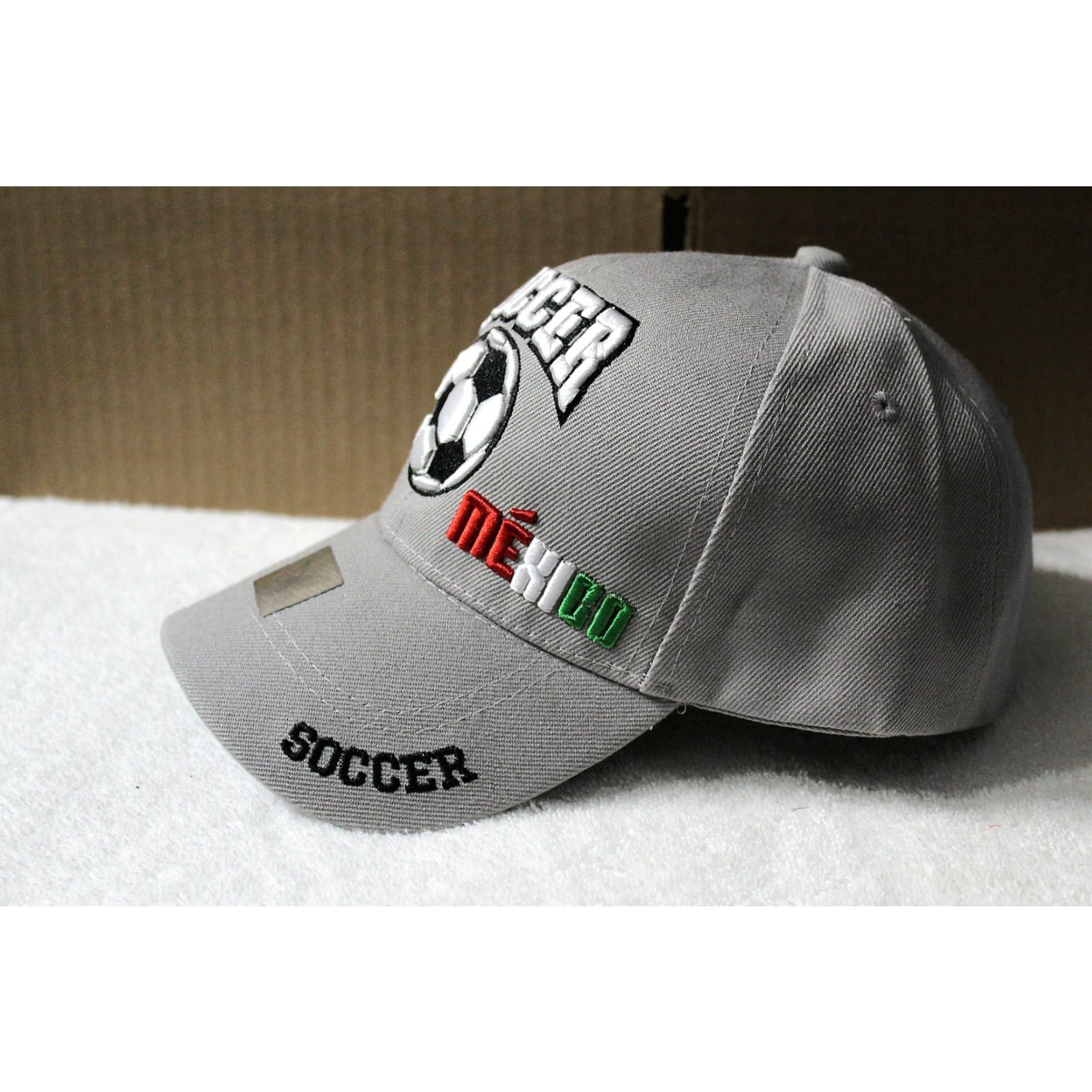 Vintage CALI Mexico Soccer Ball Baseball Cap Gray Adjustable Men One Size Cap Size ONE SIZE - 2 Thumbnail