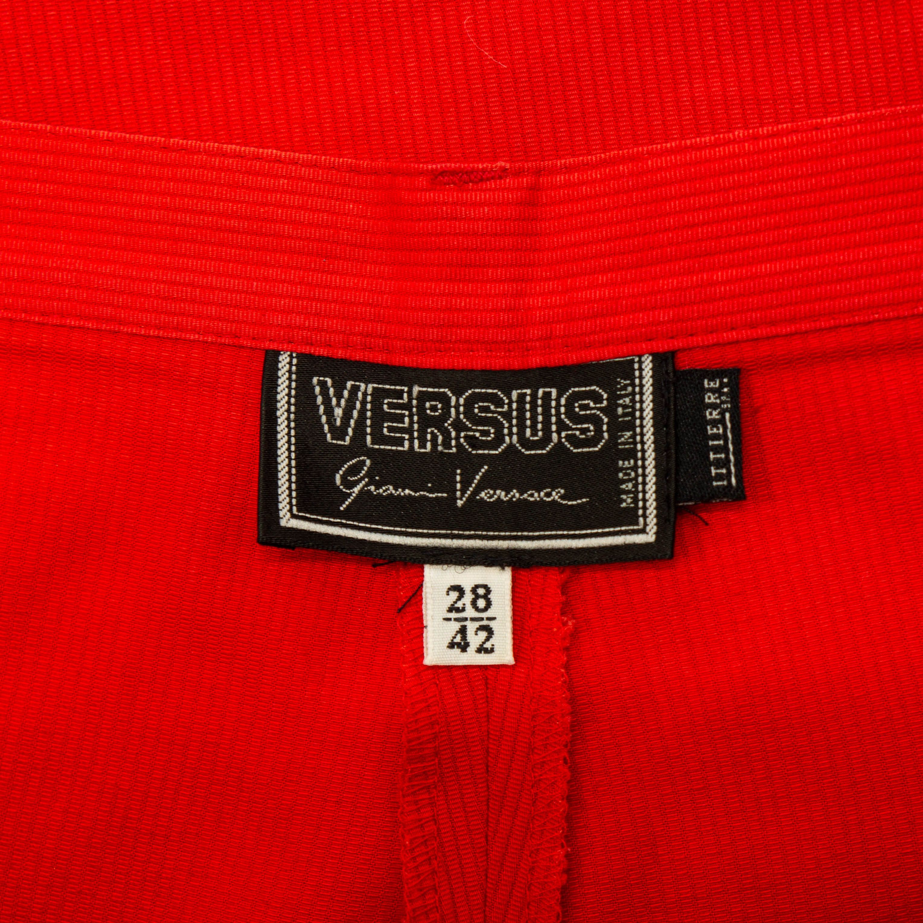 Versace × Versus VERSUS Gianni Versace Red Set Blazer Pants Vintage 90s 00s Size S / US 4 / IT 40 - 13 Thumbnail