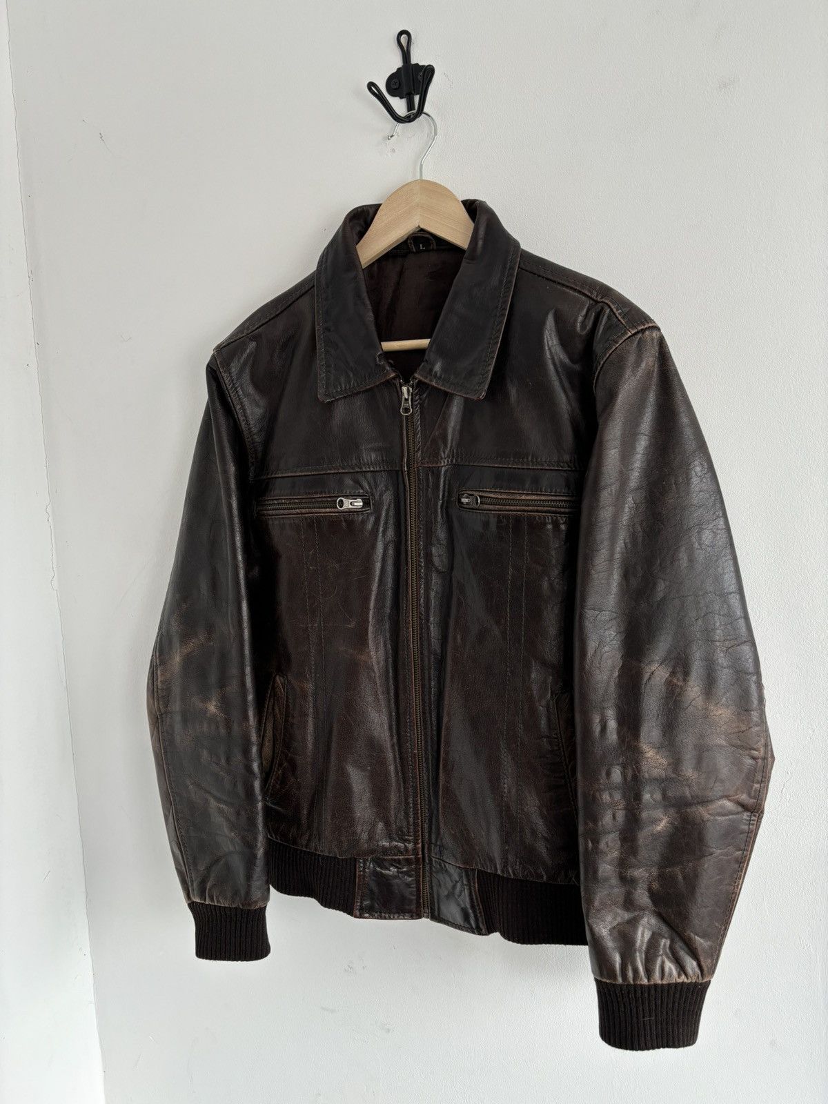 Genuine Leather Vintage Real Leather Cognac Faded Blouson Jacket Size US L / EU 52-54 / 3 - 1 Thumbnail