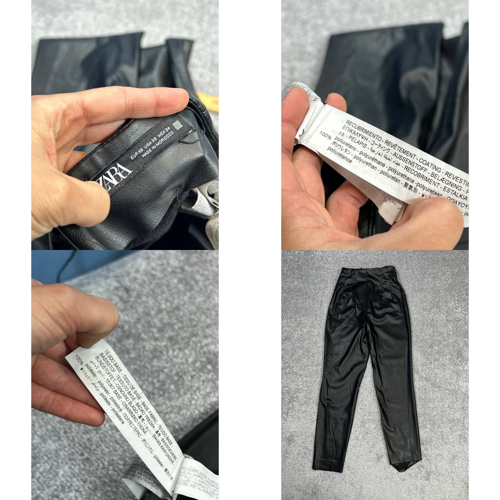 Zara Zara Pants Womens XS Black Stretch Pleated High Rise Straight Leg Size 26" / US 2 / IT 38 - 8 Thumbnail