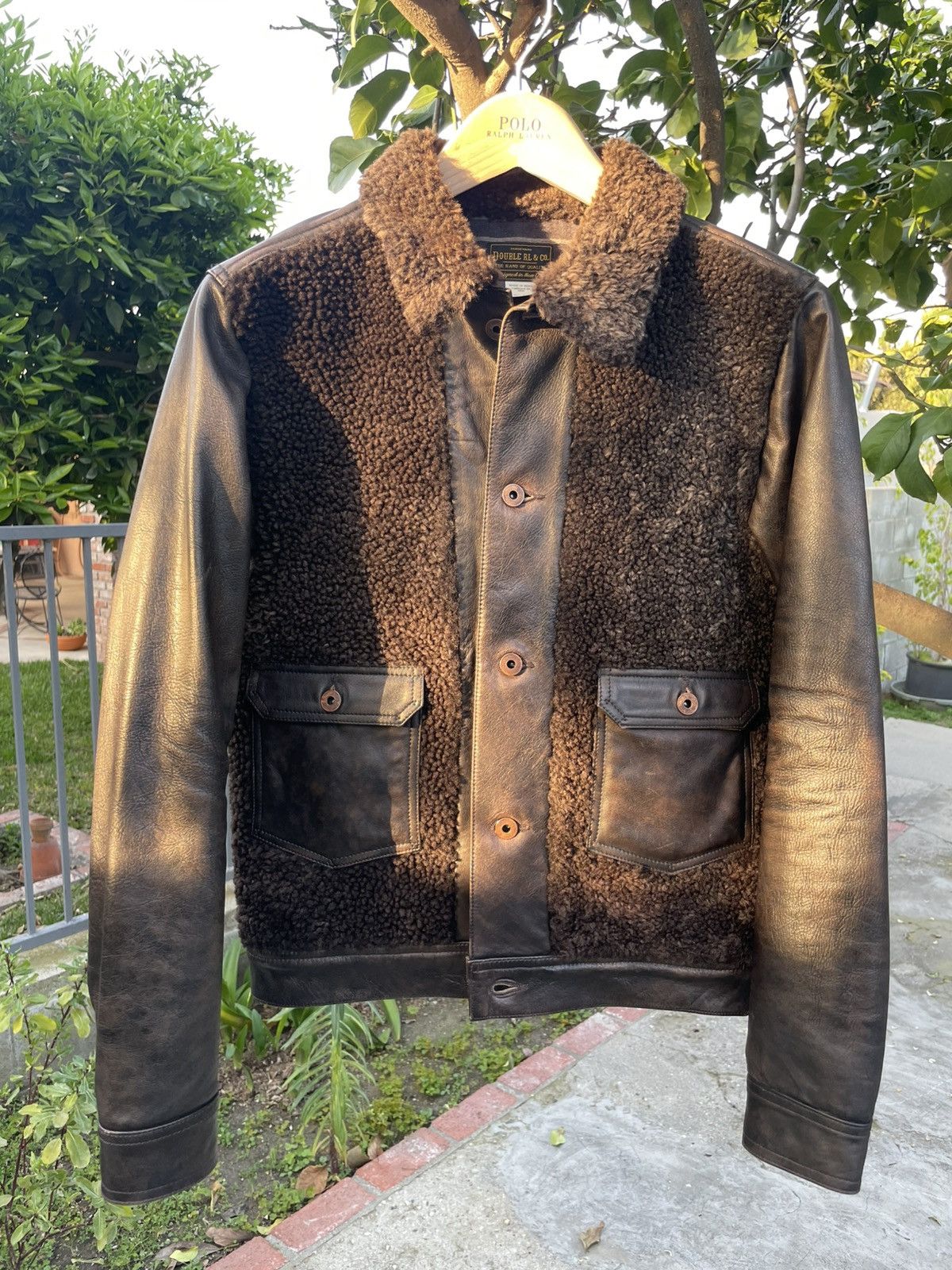 RRL Ralph Lauren RRL Ralph Lauren Shearling Leather Grizzly Jacket XS Brown Size US XS / EU 42 / 0 - 1 Thumbnail