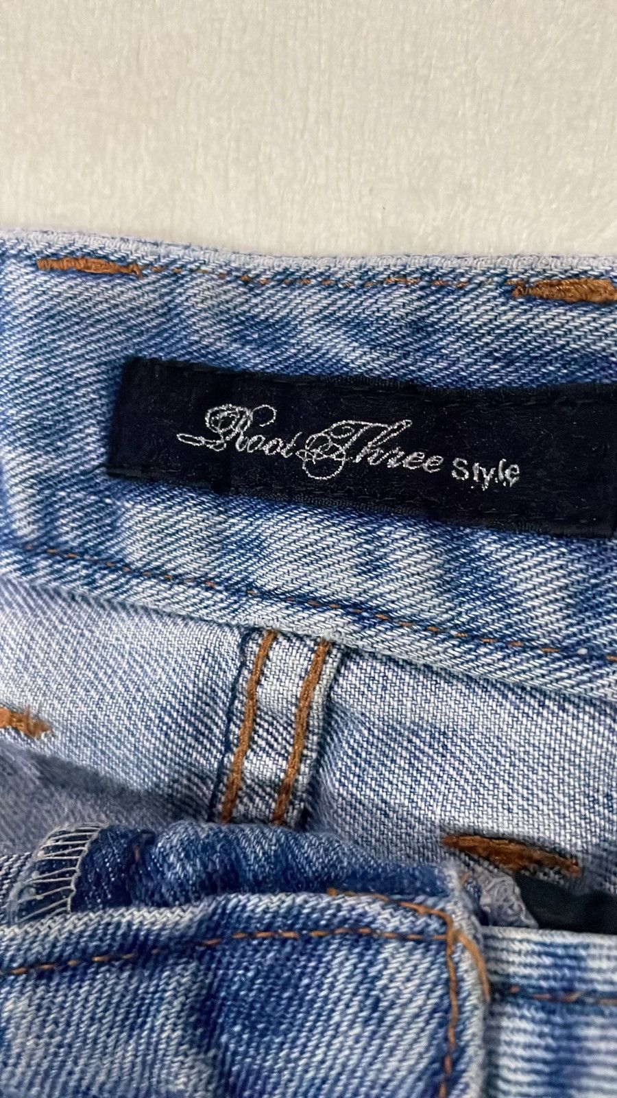 Japanese Brand Vintage Root Three Style Mudwash Distress Faded Denim Jeans Size US 32 / EU 48 - 14 Thumbnail