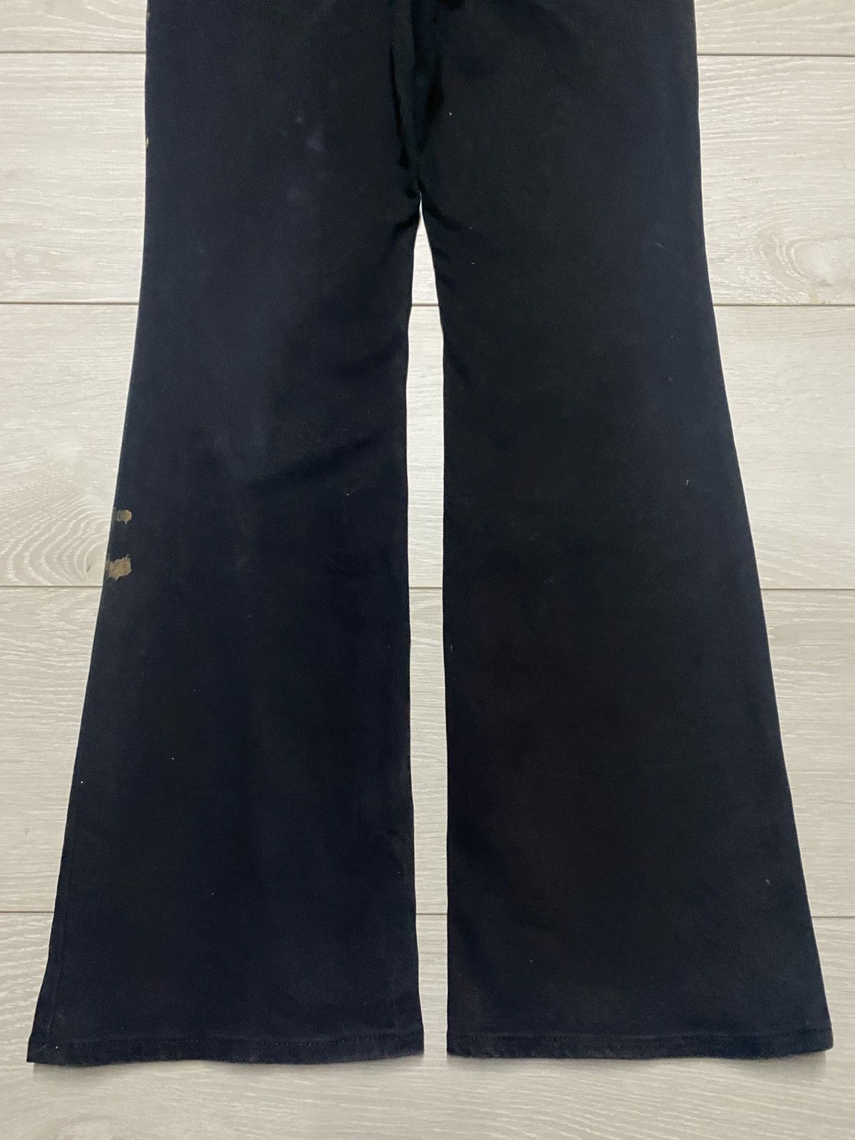 GU Vintage Gu Black Paint Splatter Distressed Flare Jeans Size US 27 - 6 Thumbnail