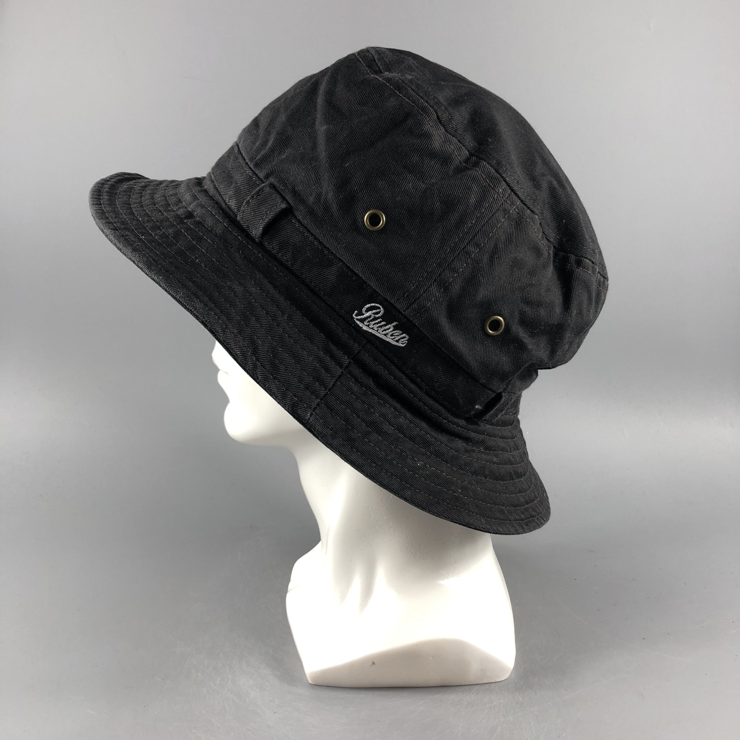 image of Vintage Ruben Denim Bucket Hats -D662 in Black, Men's