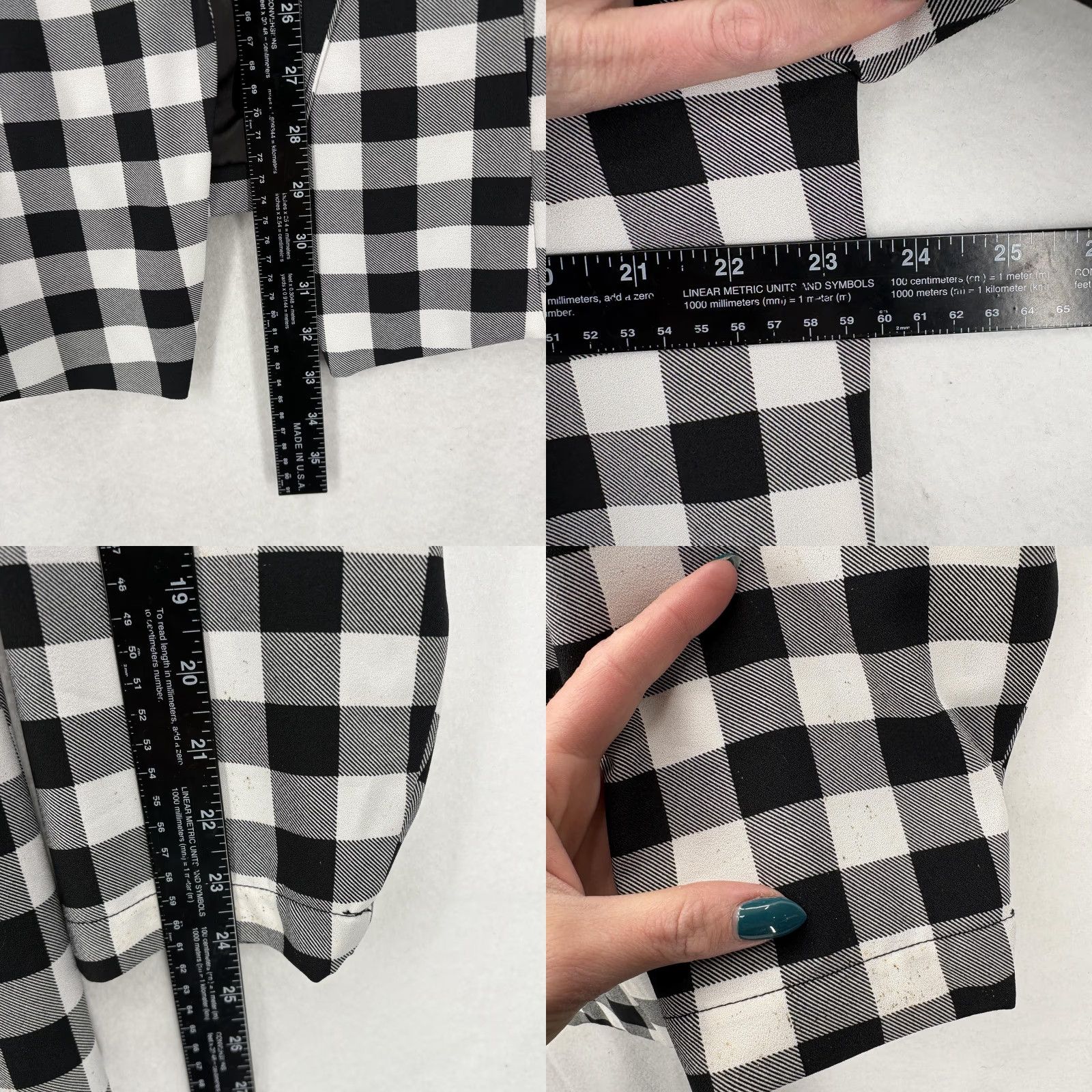 Torrid Torrid Blazer Womens 2X Black White Retro Gingham Shawl Collar Crepe Flaw Size XXL / US 16-18 / IT 52-54 - 8 Thumbnail