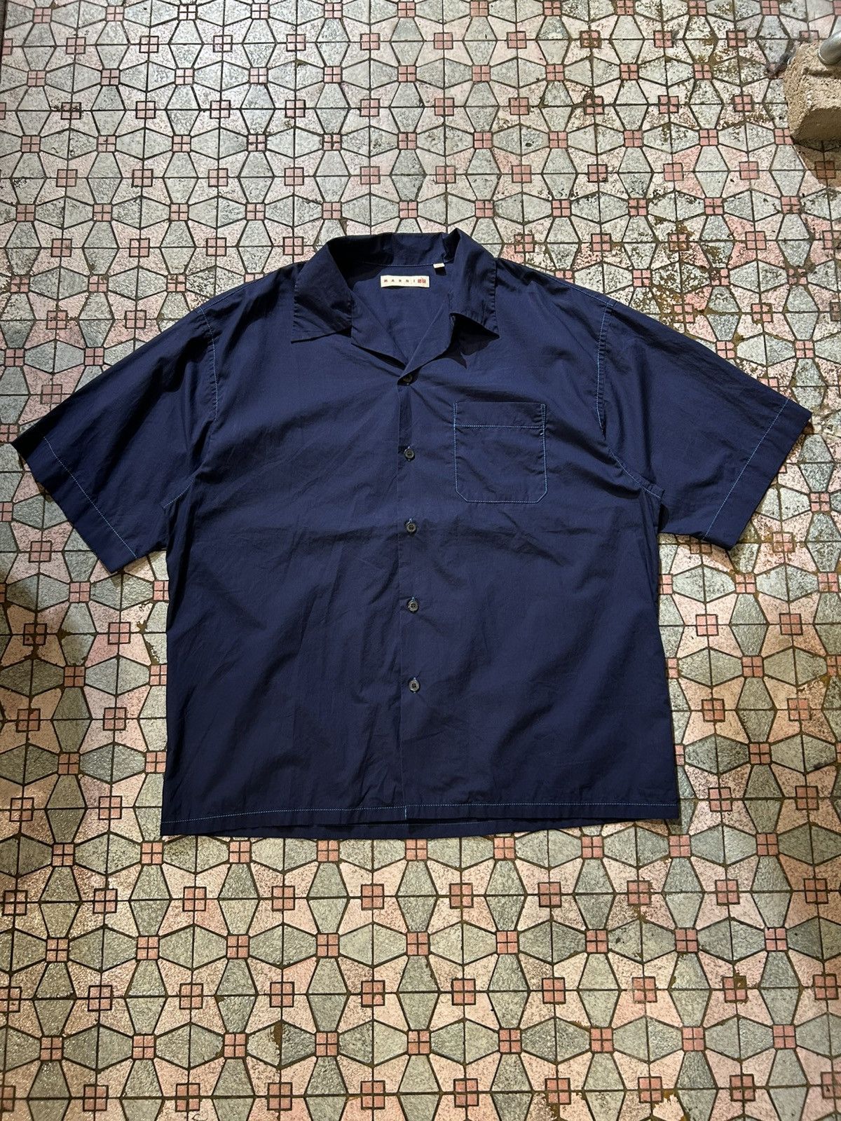 Marni × Uniqlo Uniqlo Marni Button Up Open Collar Shirt Size US L / EU 52-54 / 3 - 3 Thumbnail