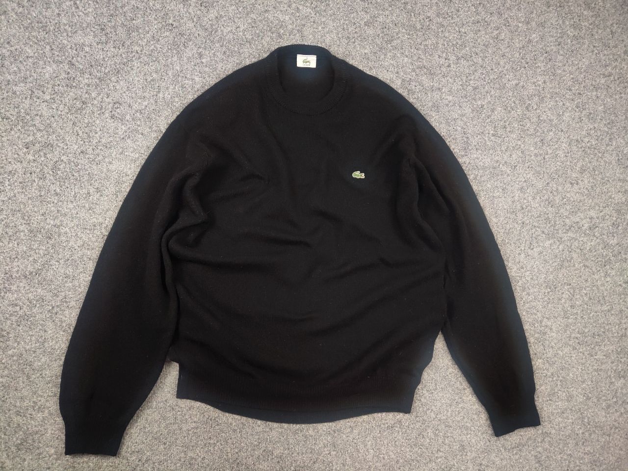 Lacoste Vintage 90's Lacoste Chemise Black Crew chek Wool Sweater Size US XL / EU 56 / 4 - 2 Thumbnail