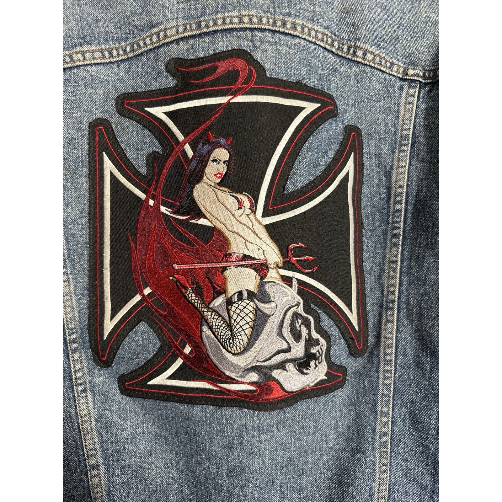 Levi's Levi’s 70507 Y2K Custom Biker Denim Iron Cross Patch M Size US M / EU 48-50 / 2 - 4 Thumbnail