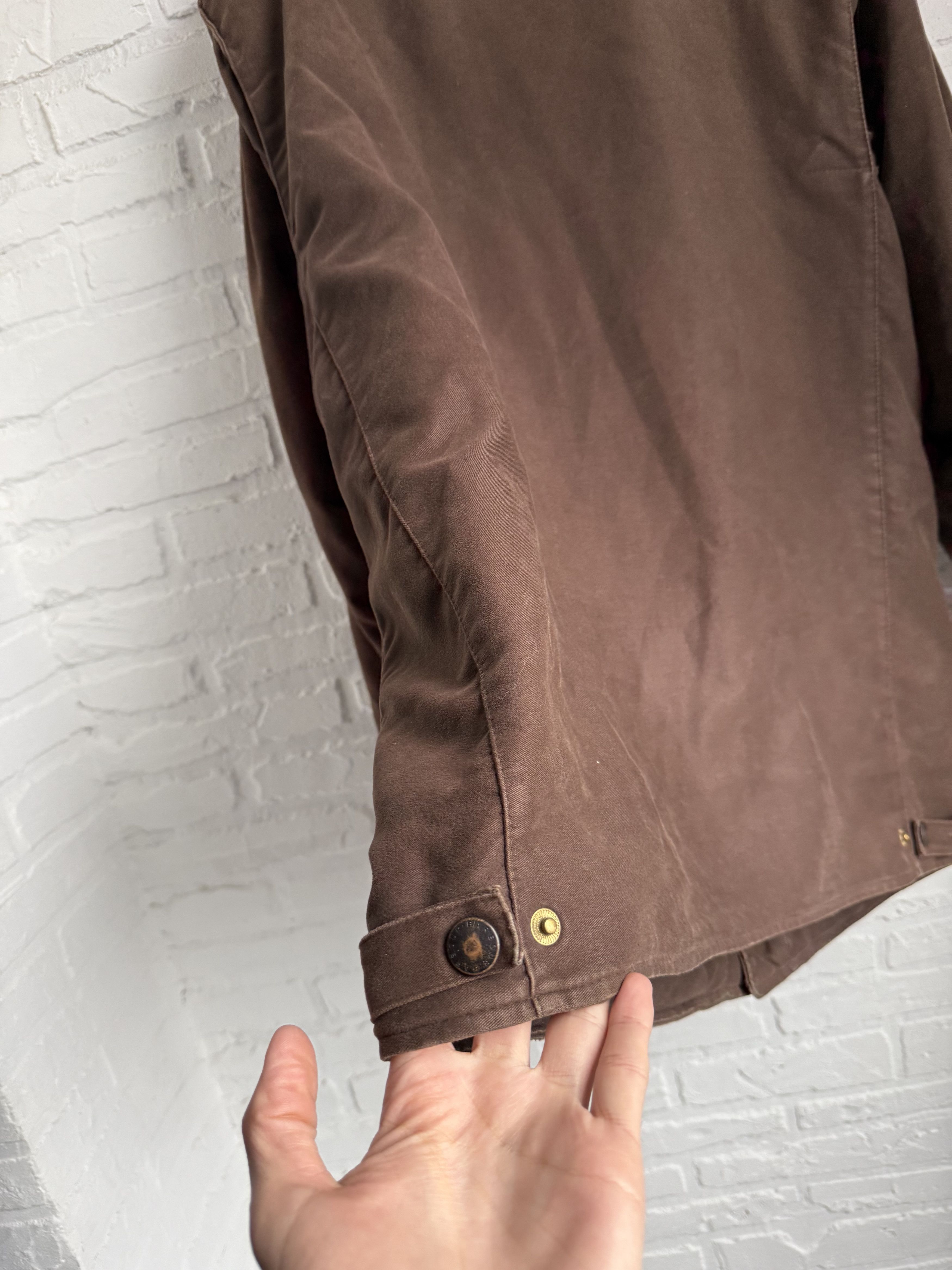 Barbour Vintage Barbour A783 Moleskin Jacket Brown Leather Collar Size US L / EU 52-54 / 3 - 18 Thumbnail