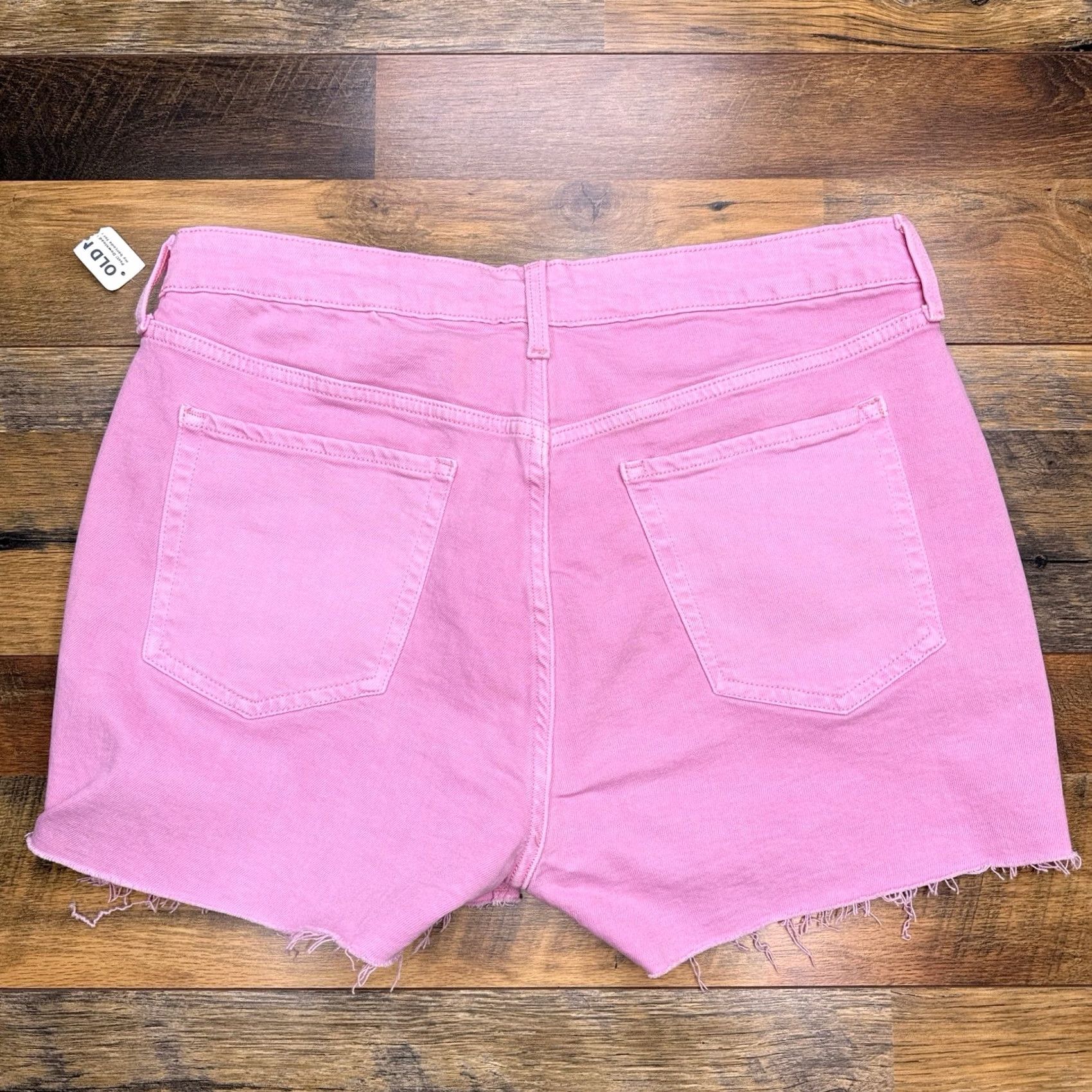 Old Navy Old Navy Womens 16 Pink High Rise 3 Inch Cut-Off Shorts Denim Stretch Baggy Beach Casual Size 38" / US 16 / IT 52 - 2 Thumbnail