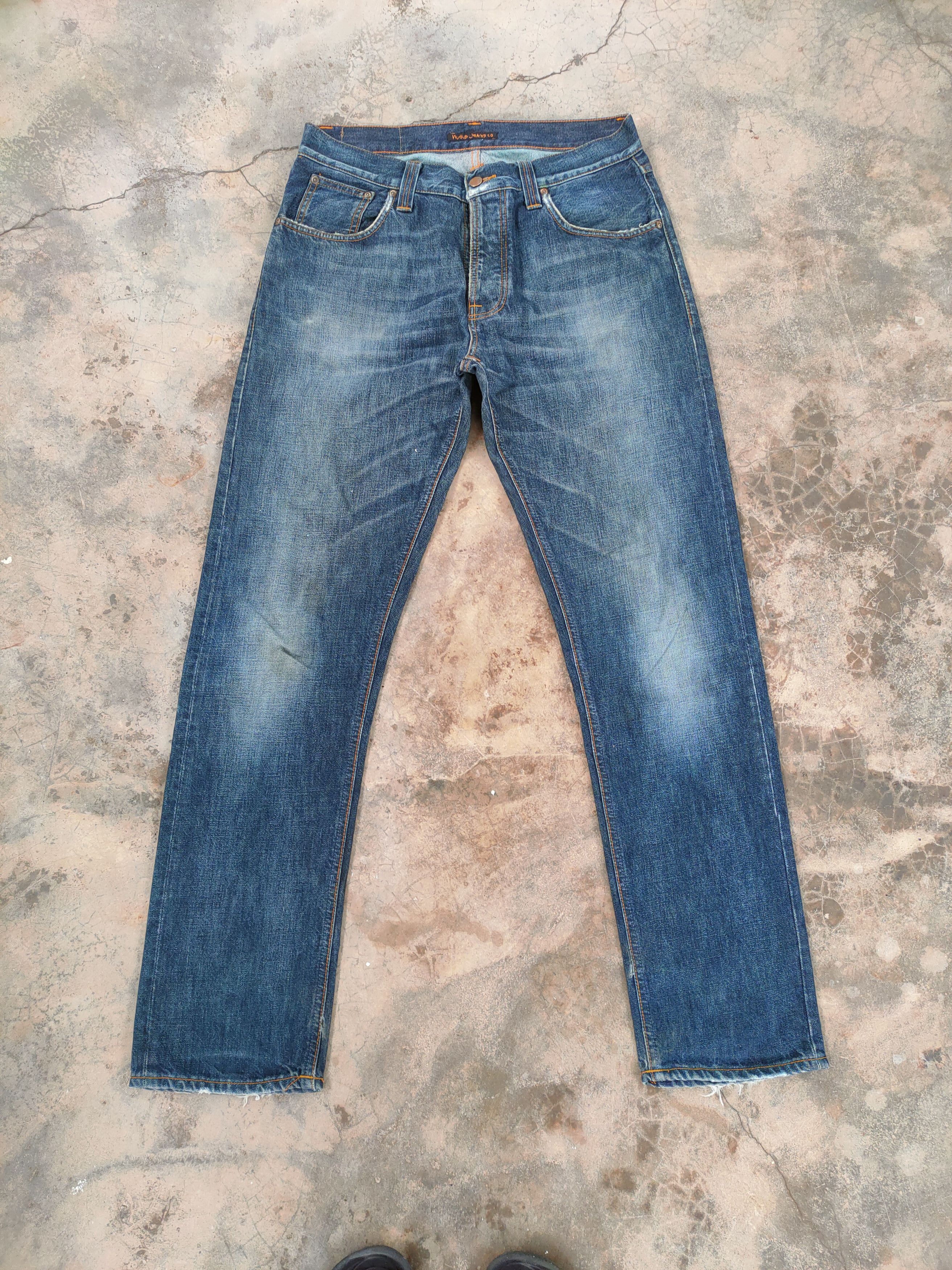 Nudie Jeans W33 VINTAGE NUDIES BUTTONFLY FADED DISTRESSED JEANS PANTS Size US 33 - 2 Thumbnail