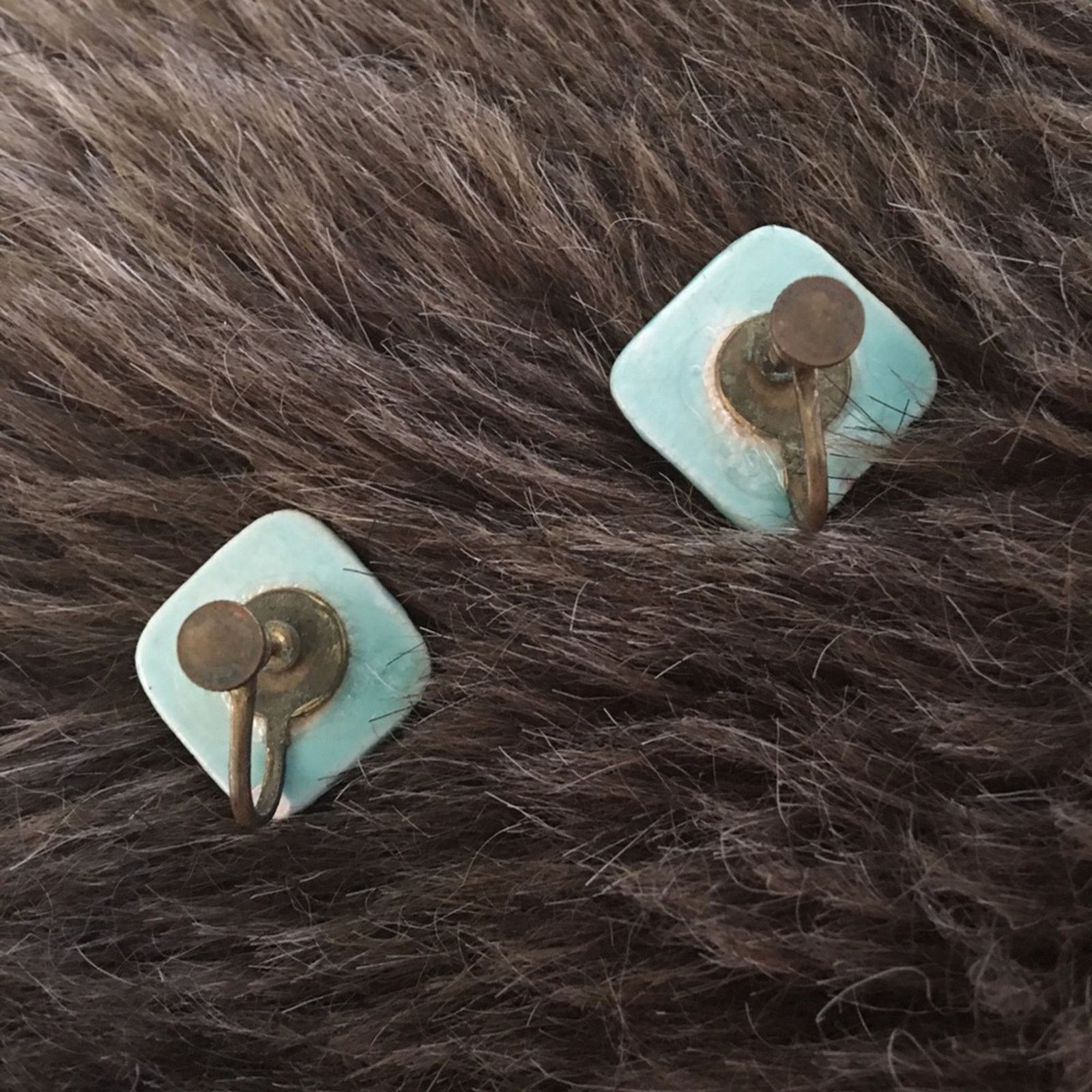 Vintage Vintage 50s painted porcelain screw back earrings Size ONE SIZE - 2 Thumbnail