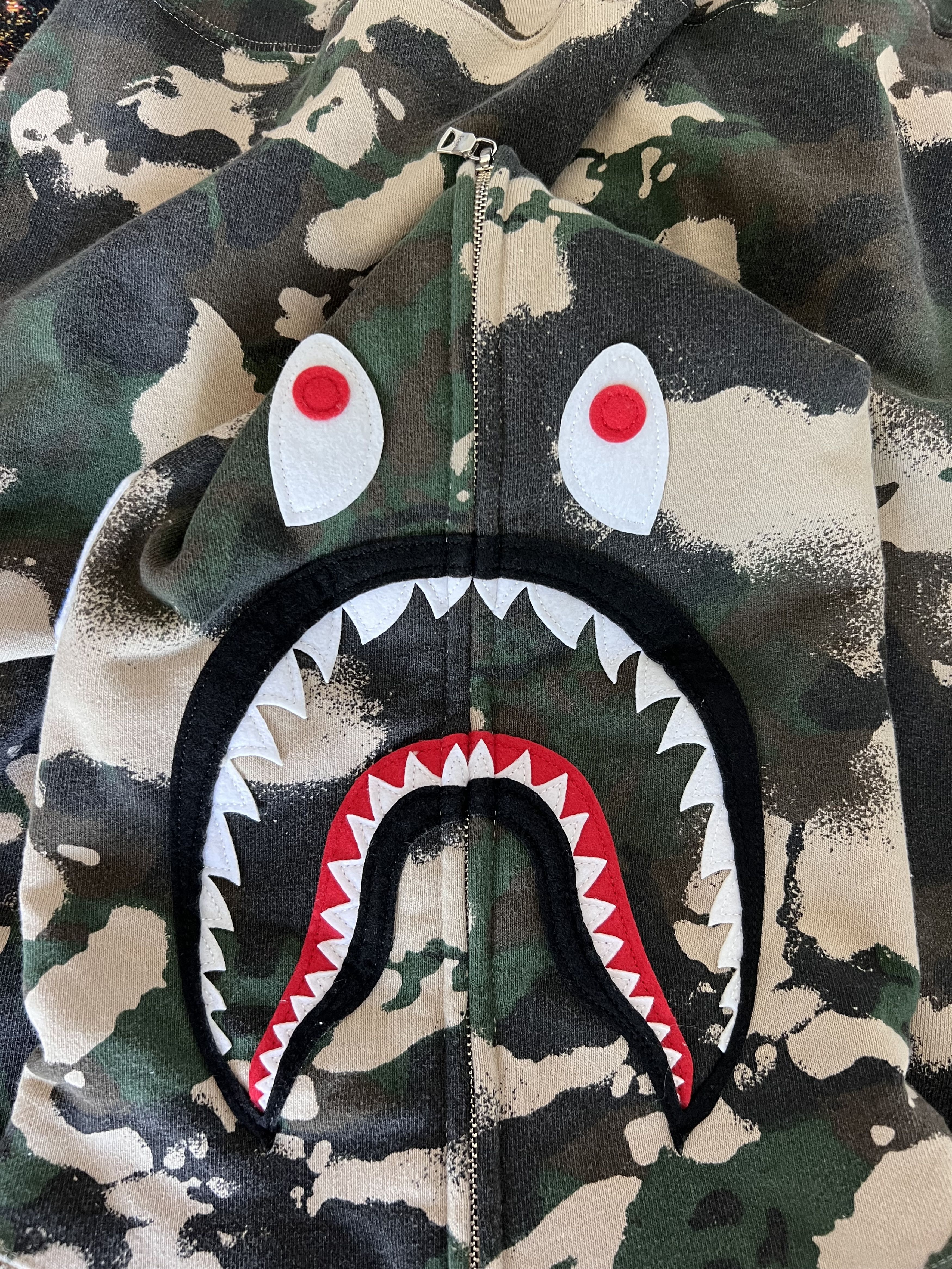 Bape Bape Map Camo Full Zip Shark Hoodie Size US L / EU 52-54 / 3 - 10 Thumbnail