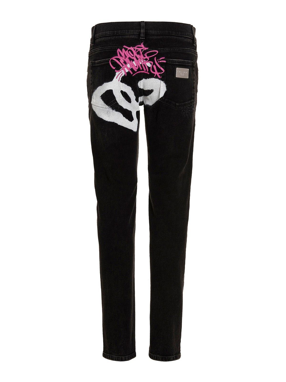 Dolce & Gabbana o1y0125 Logo Jeans in Black Size US 42 / EU 58 - 2 Thumbnail