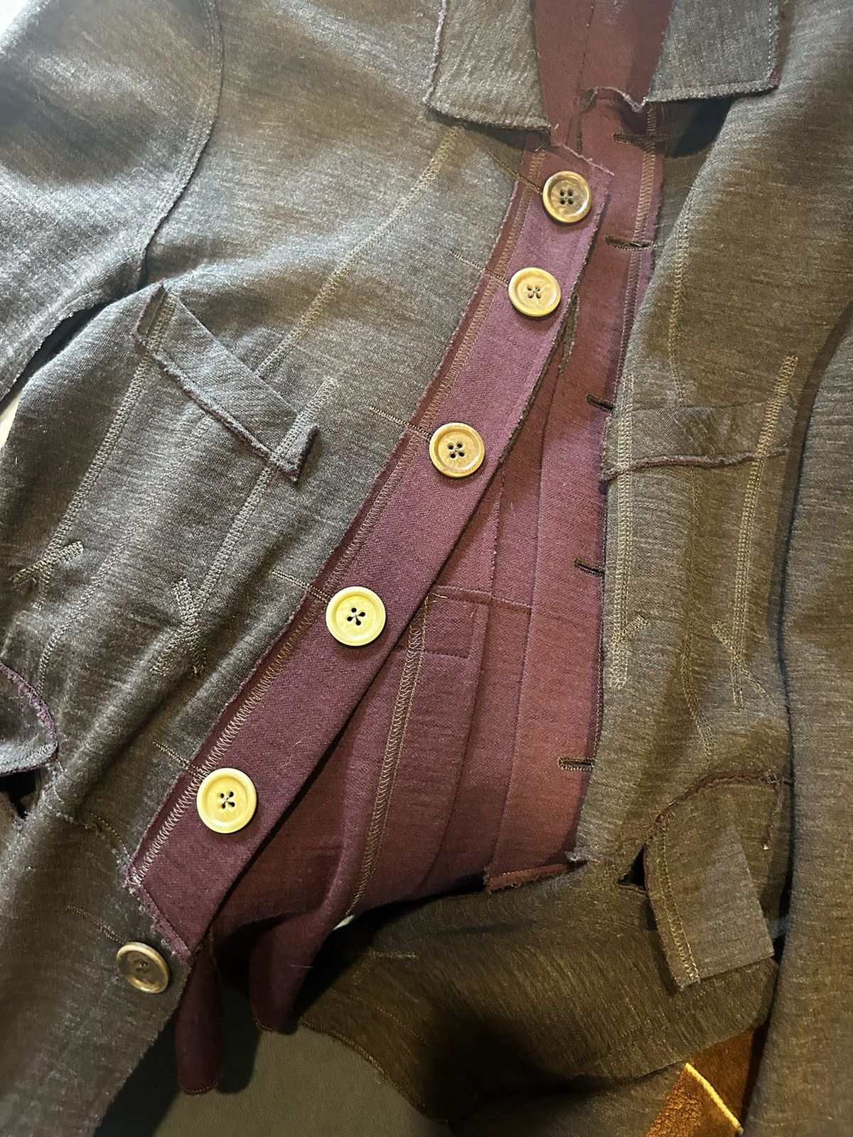 Takahiromiyashita The Soloist. s.0218 Wool Collared Cardigan Exposed Seam Size US S / EU 44-46 / 1 - 8 Thumbnail