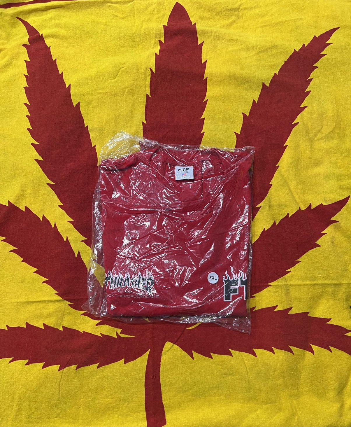 FTP + Thrasher Flame Logo Tee (Red) Size XXL