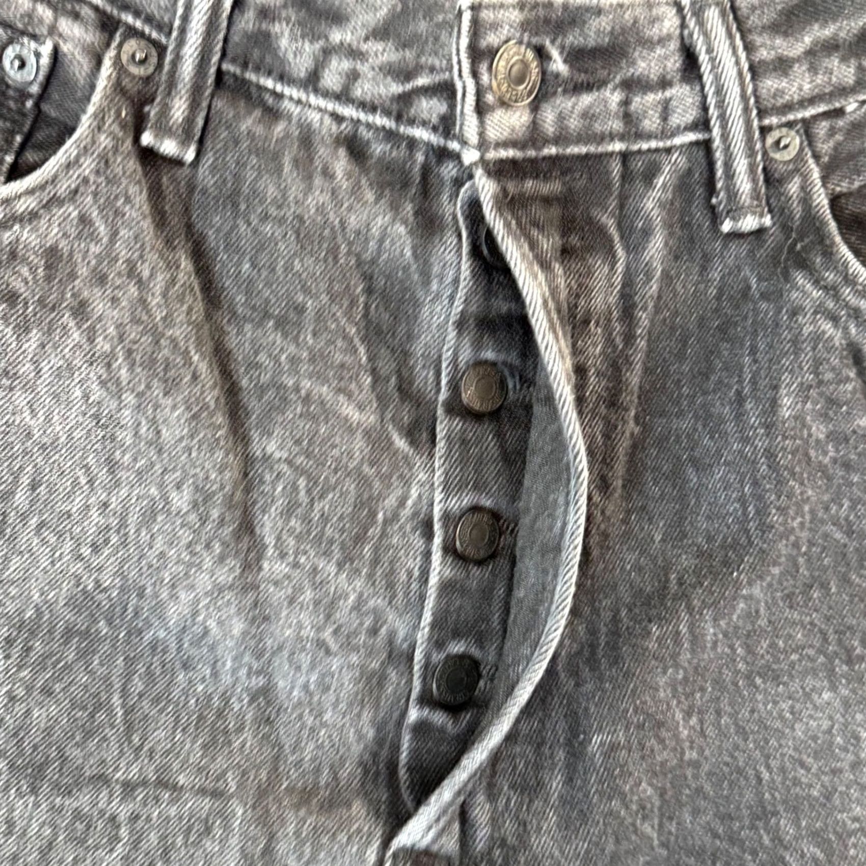 Levi's Levi's 501 Jeans Mens Straight Leg Black Wash Distressed Denim Button Fly 36x31 Size US 36 / EU 52 - 5 Thumbnail