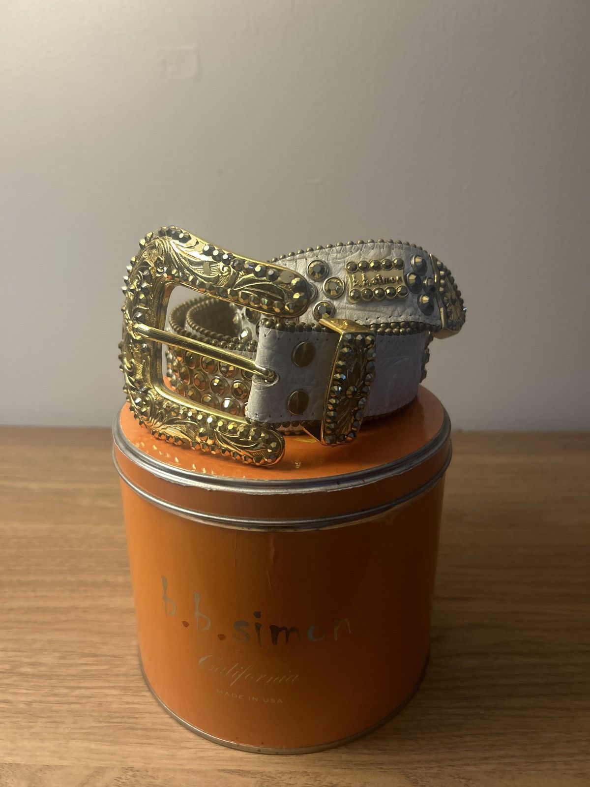 B.B. Simon Bb Simon belt gold white Size 36 - 3 Thumbnail