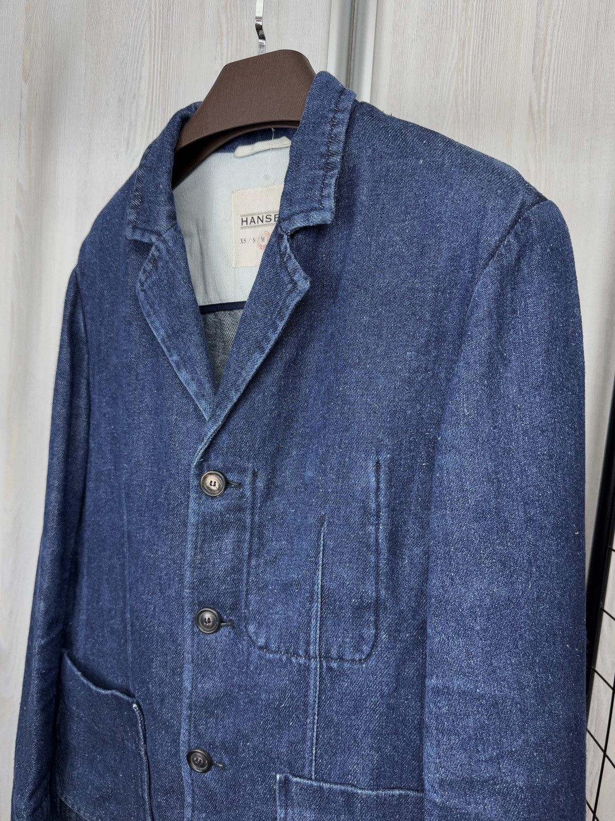 HANSEN Garments HANSEN Garments 100% Hemp blue ‘Denim’ blazer jacket Size 40R - 4 Thumbnail