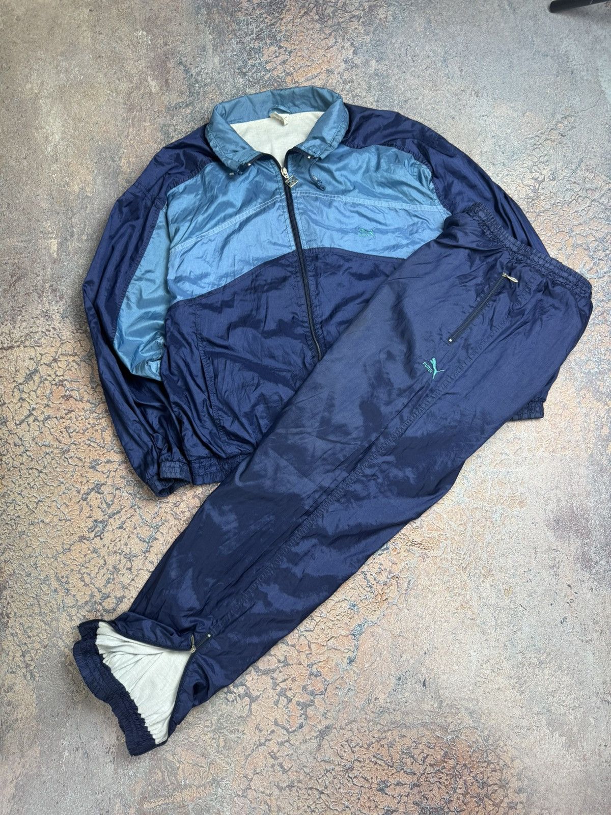 Puma Vintage Puma Tracksuit Nylon Jacket Pants Set Y2K 90s Size US XL / EU 56 / 4 - 1 Thumbnail