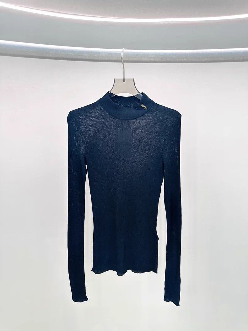 Saint Laurent Paris Saint Laurent Paris Black knit undershirt Size L / US 10 / IT 46 - 1 Thumbnail