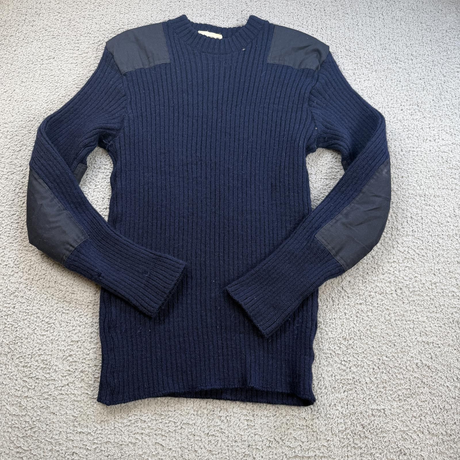 Other Vintage British Commando Wool Sweater Navy Military Ribbed Size S / US 4 / IT 40 - 1 Thumbnail