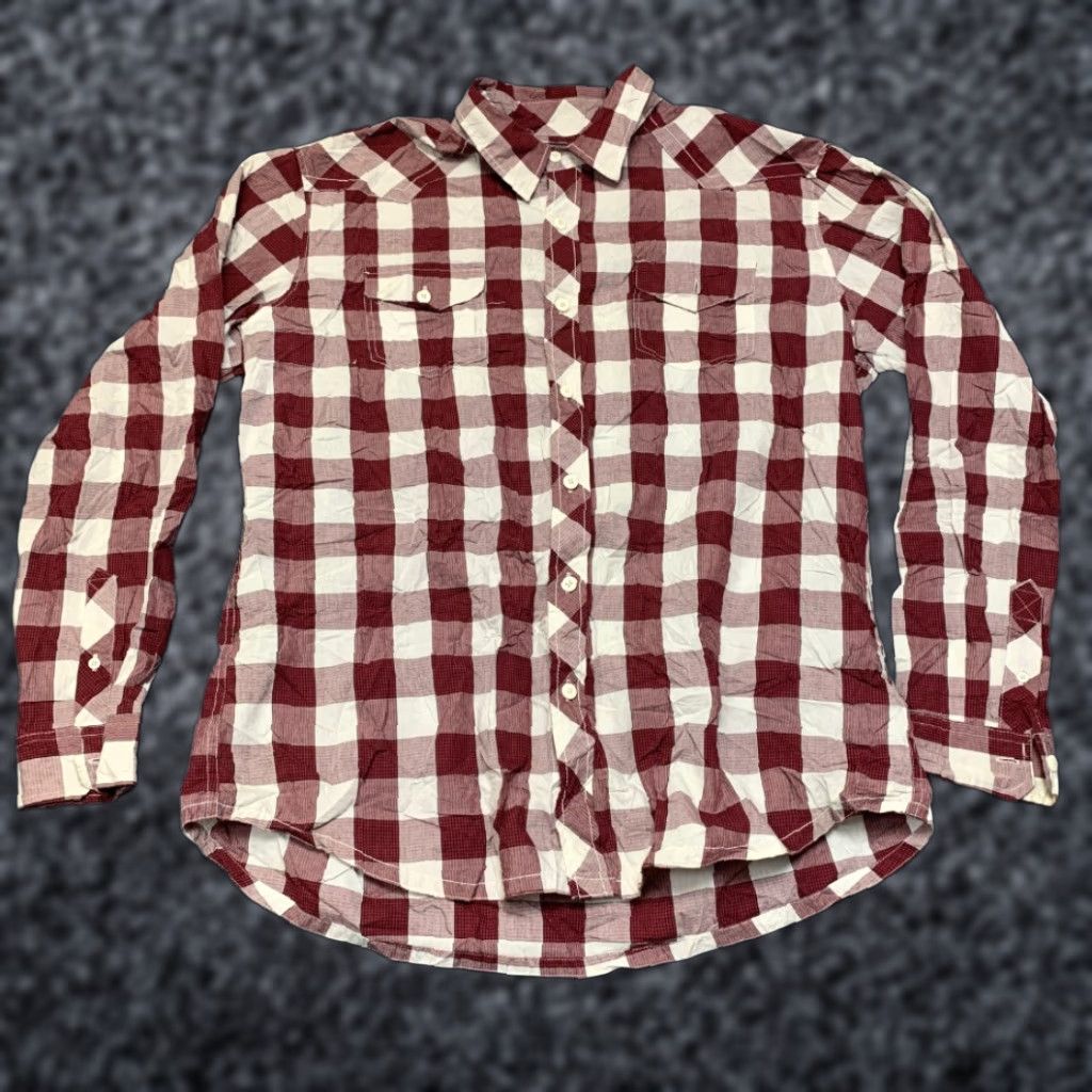 Vintage Retrofit Western Shirt Mens XL White Red Gingham Check Cotton Cowboy Button Up Size US L / EU 52-54 / 3 - 1 Thumbnail