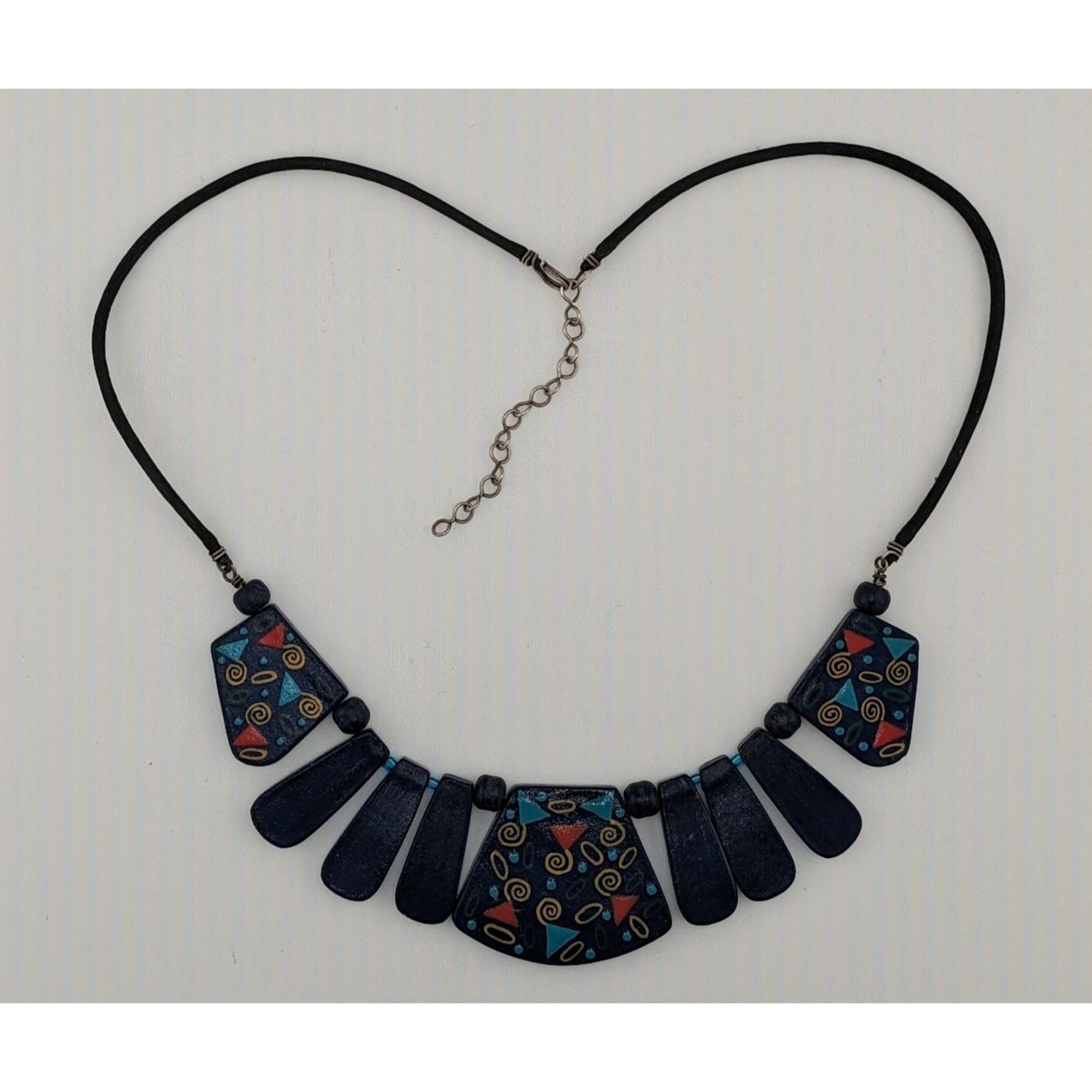 Other Vintage 90s Hand Painted Wood Art Cascade Necklace Size ONE SIZE - 5 Thumbnail