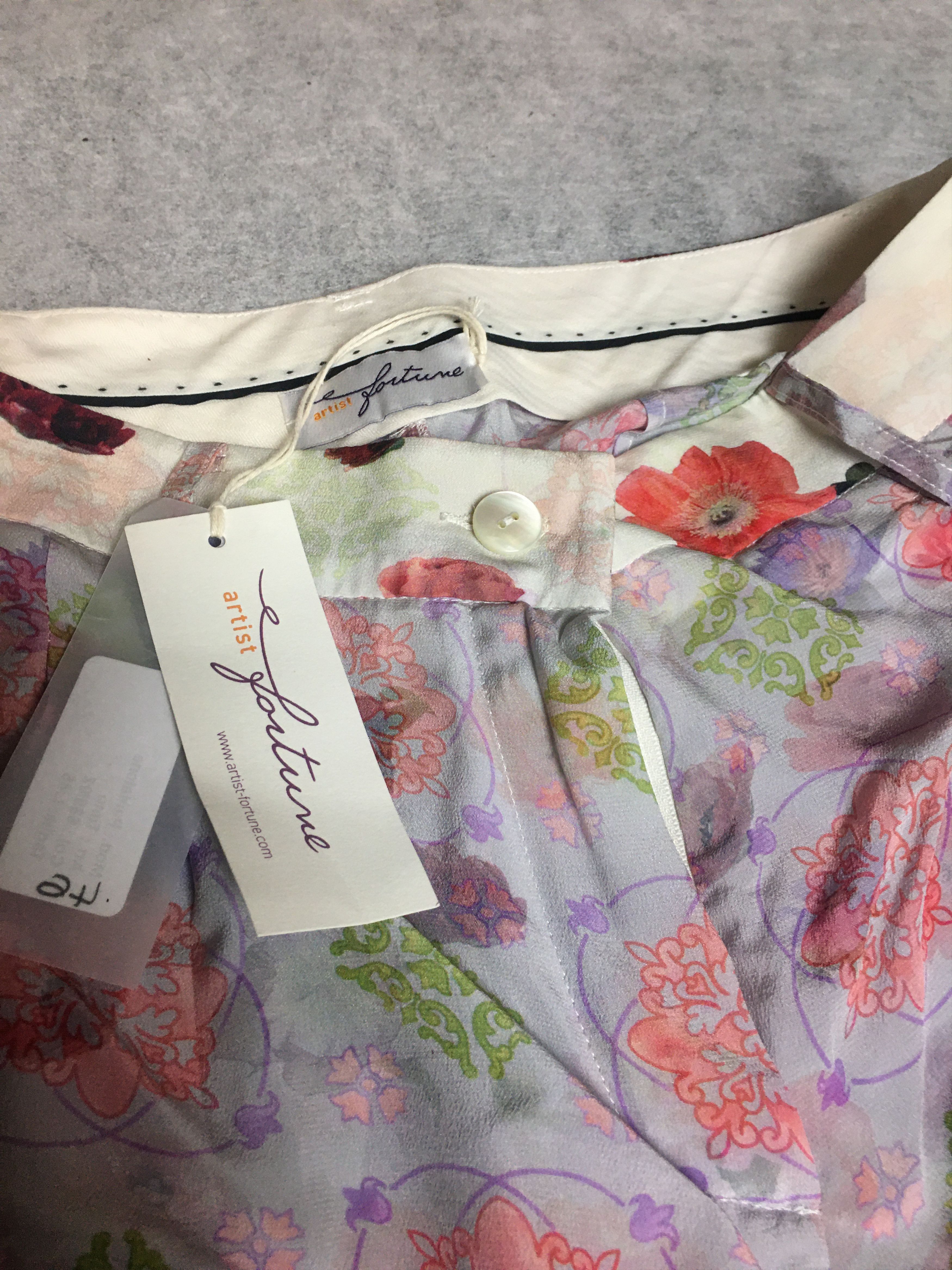Other Artist Fortune New Silk 3/4 Palas Trousers Pants L /IT 46 Size 32" / US 10 / IT 46 - 5 Thumbnail