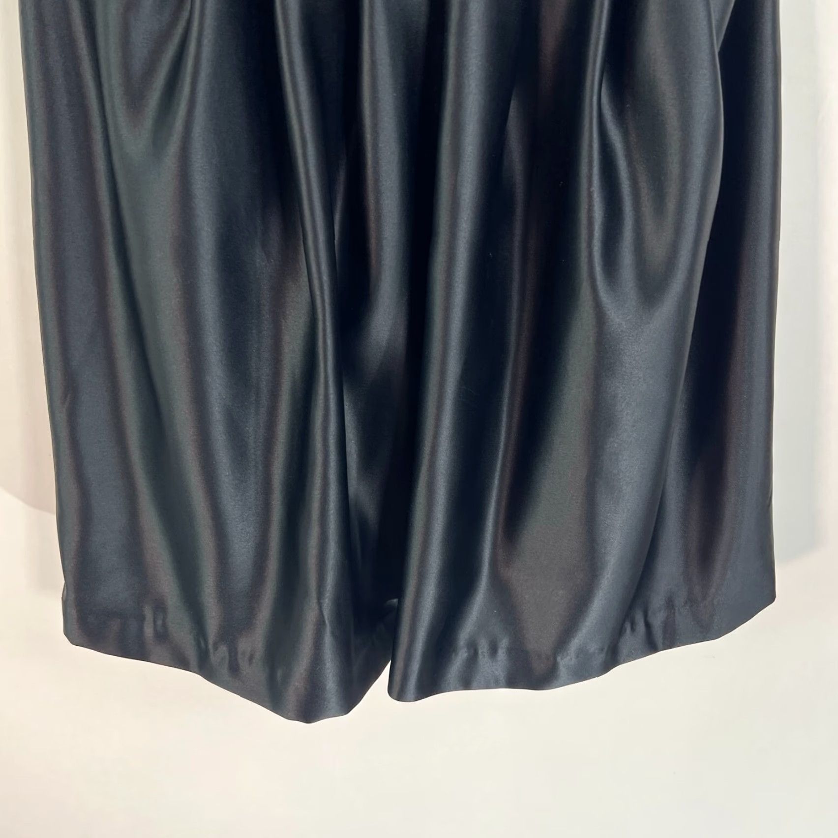 Vintage Bill Levkoff Dress Women Size 20 Black Sleeveless Halter Satin Zipper Party Bridesmaid Cocktail Sexy Mini Womens Size 3XL / US 20-22 - 4 Thumbnail