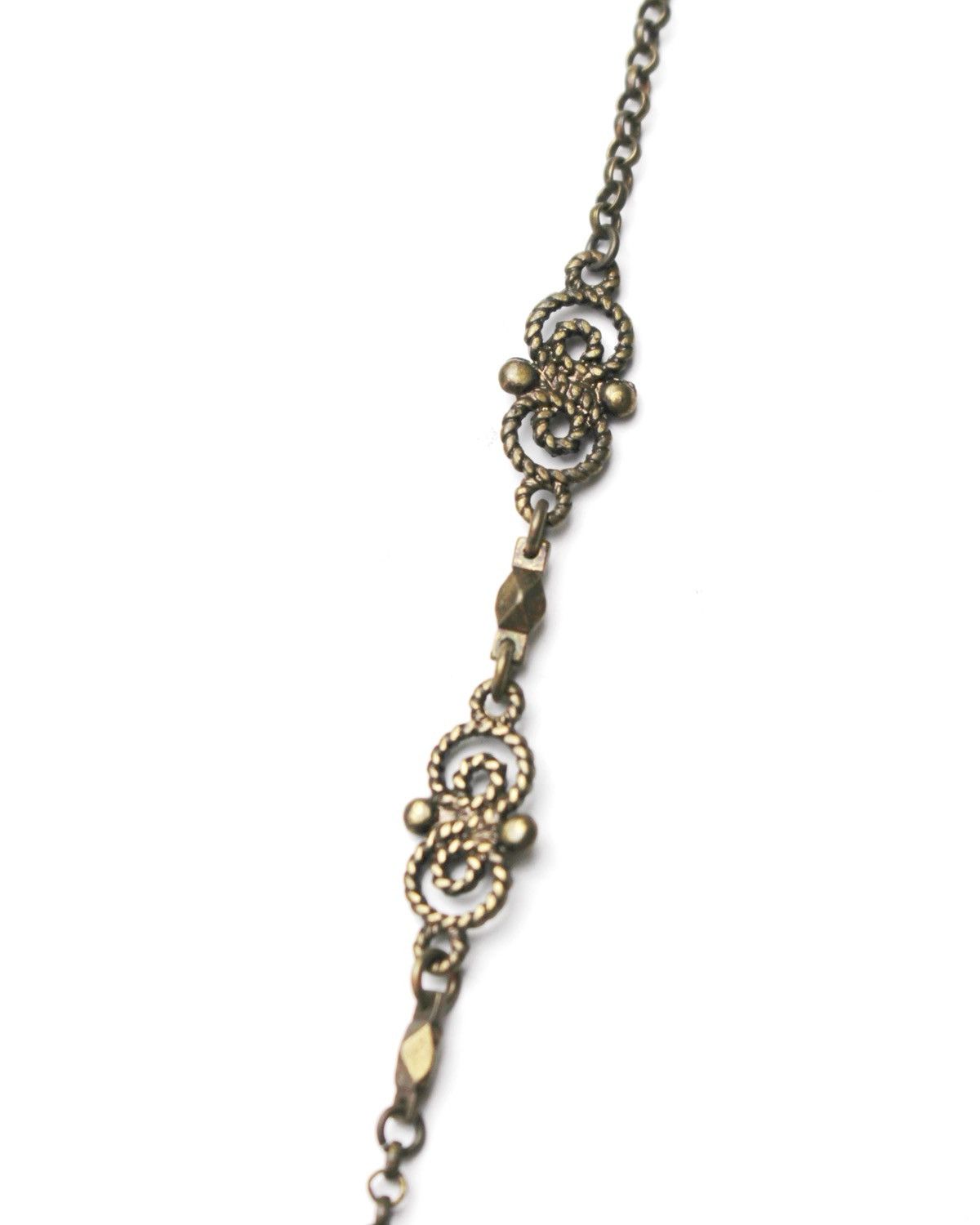 Vintage 2000S JAPANESE MADE FLORAL CHARM NECKLACE WITH LEMON BEAD Size ONE SIZE - 4 Thumbnail