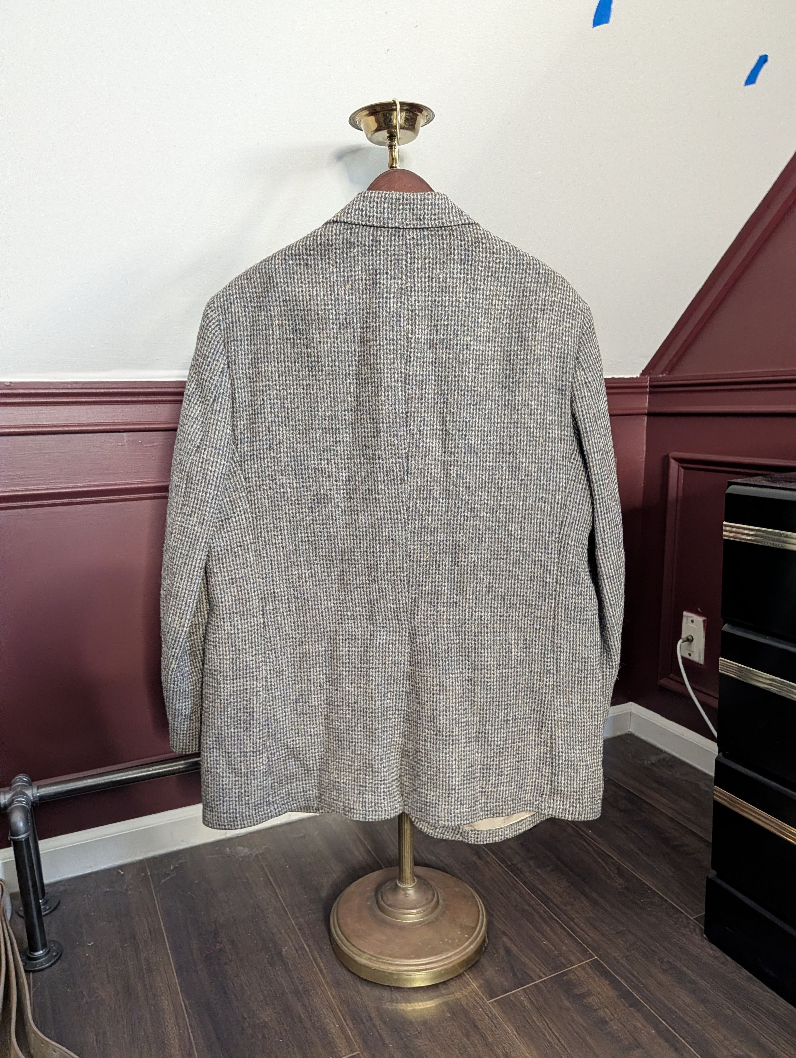 Harris Tweed Vintage speckled knit Scottish wool custom jacket Size 48R - 8 Thumbnail