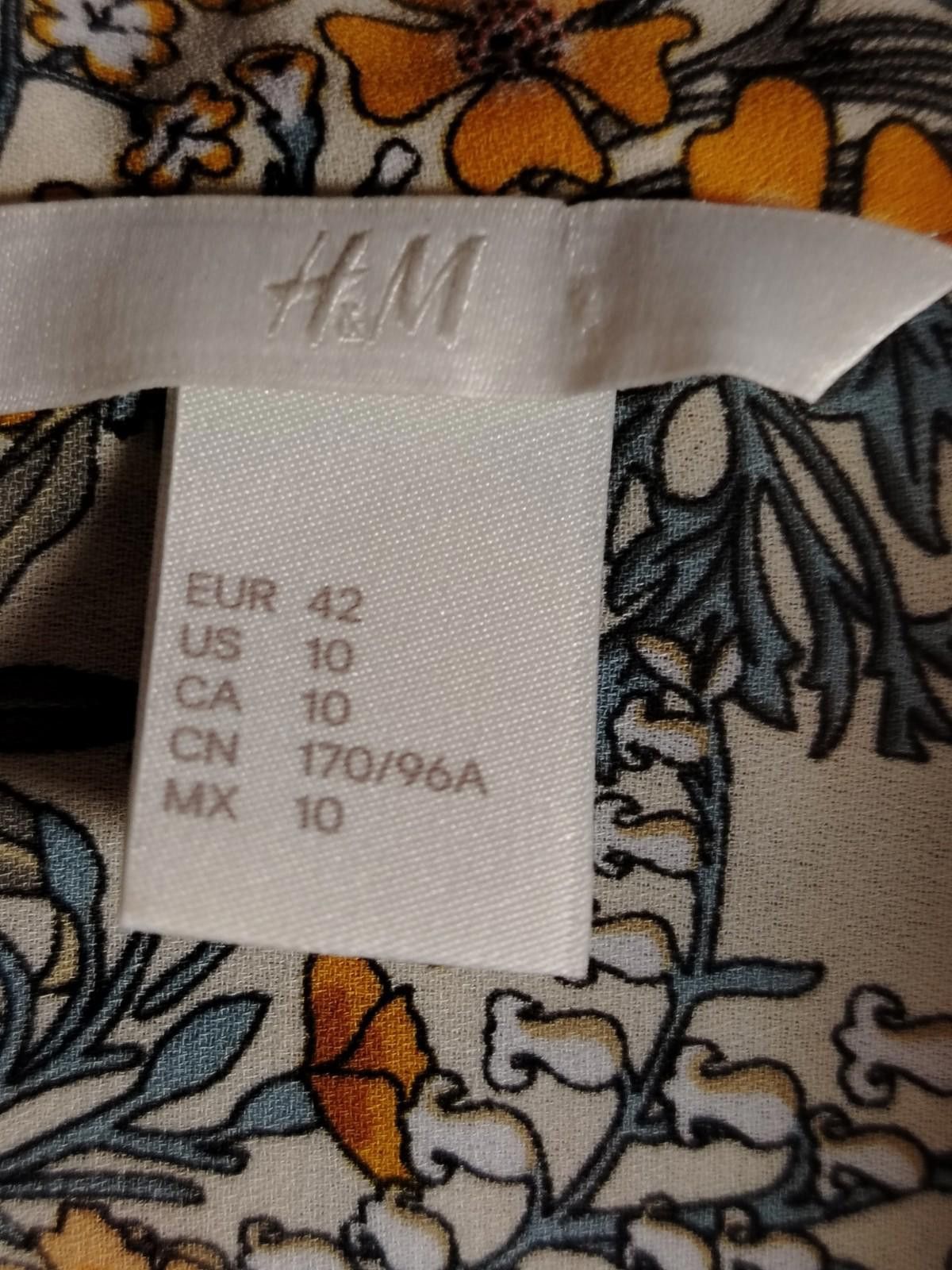 H&M Pre-Loved H&M Floral Print Long Sleeve Shirt Blouse UK 14 Size M / US 6-8 / IT 42-44 - 7 Thumbnail