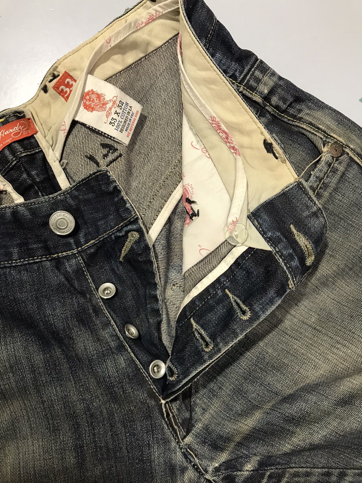 Ed Hardy Vintage Ed hardy damaged denim Size US 34 / EU 50 - 7 Thumbnail
