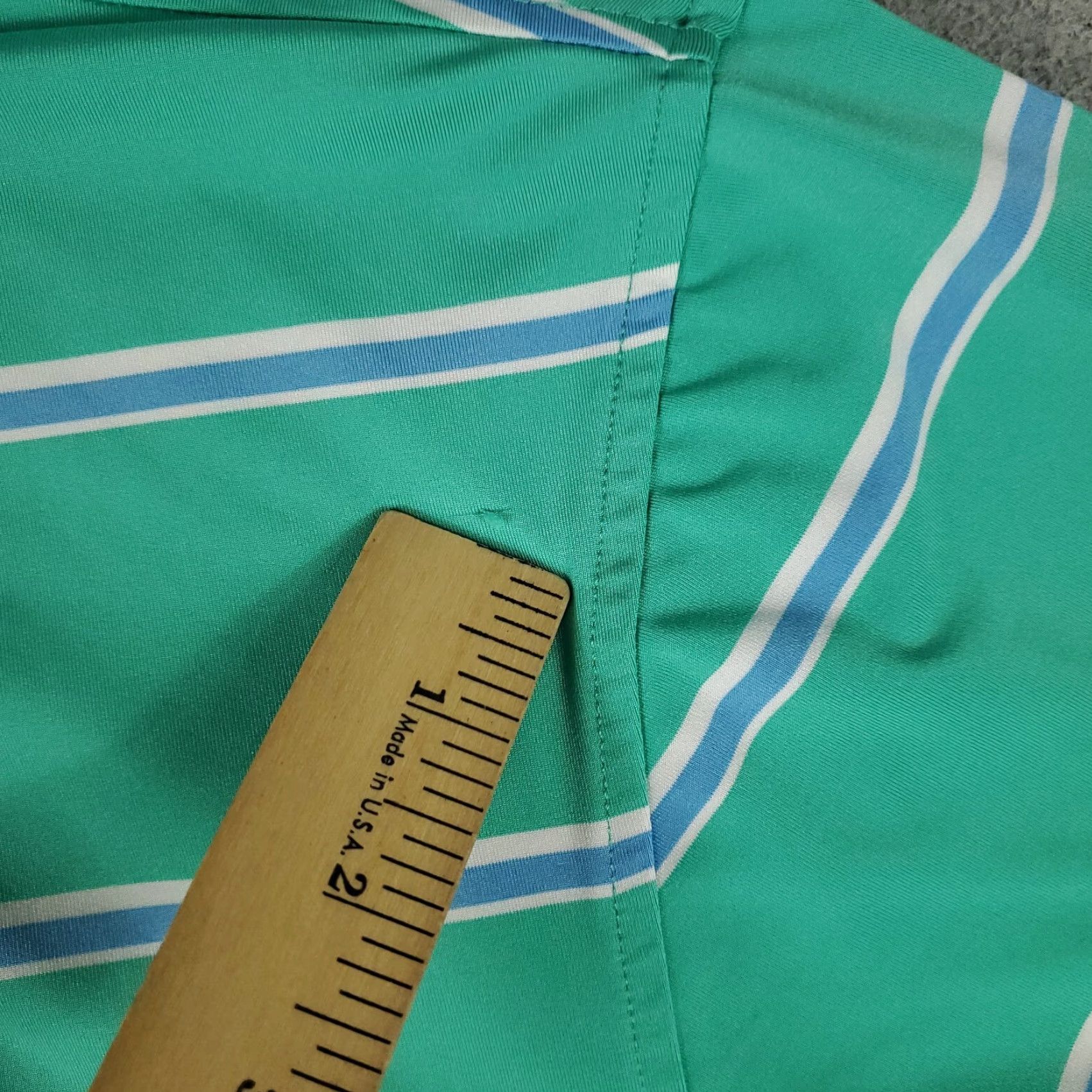 Footjoy FJ Polo Shirt Mens L Turquoise Blue Striped Short Sleeve Button Collar Logo Casual Golf Shirt Mens Size US L / EU 52-54 / 3 - 3 Thumbnail