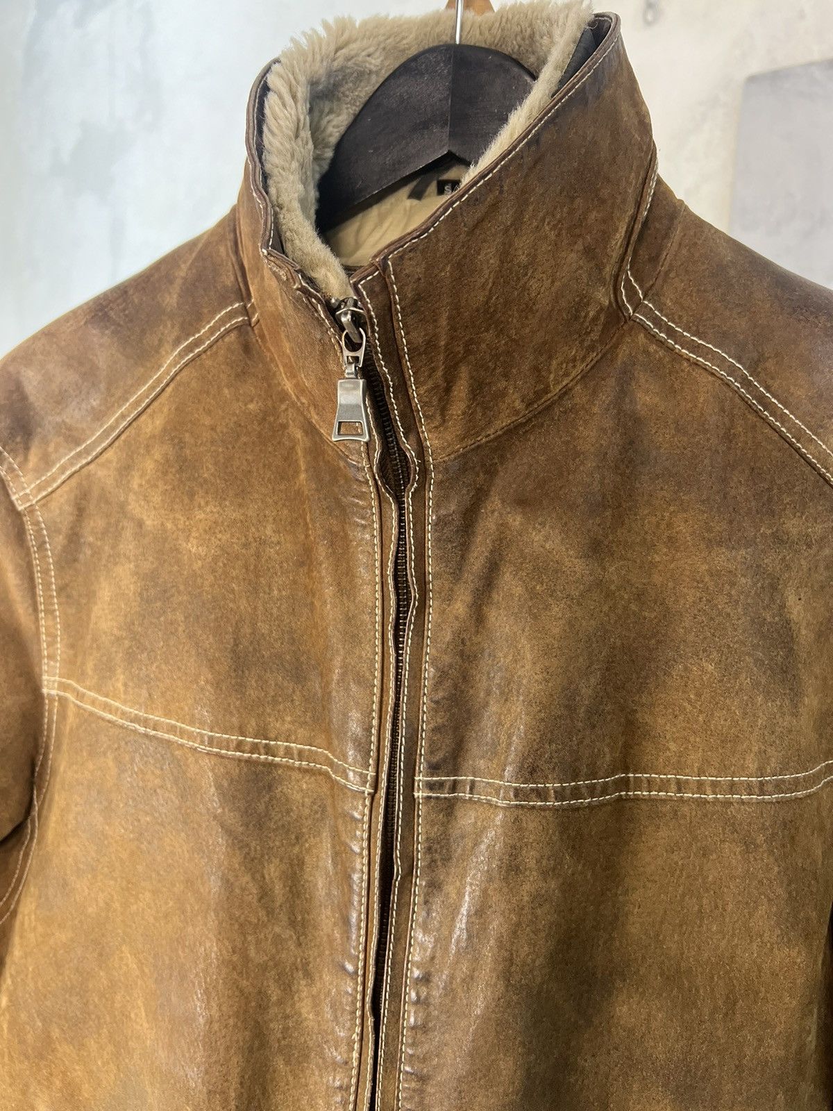 Angelo Litrico Vintage Angelo Litrico Leather Bomber Jacket Size S - M Size US S / EU 44-46 / 1 - 6 Thumbnail